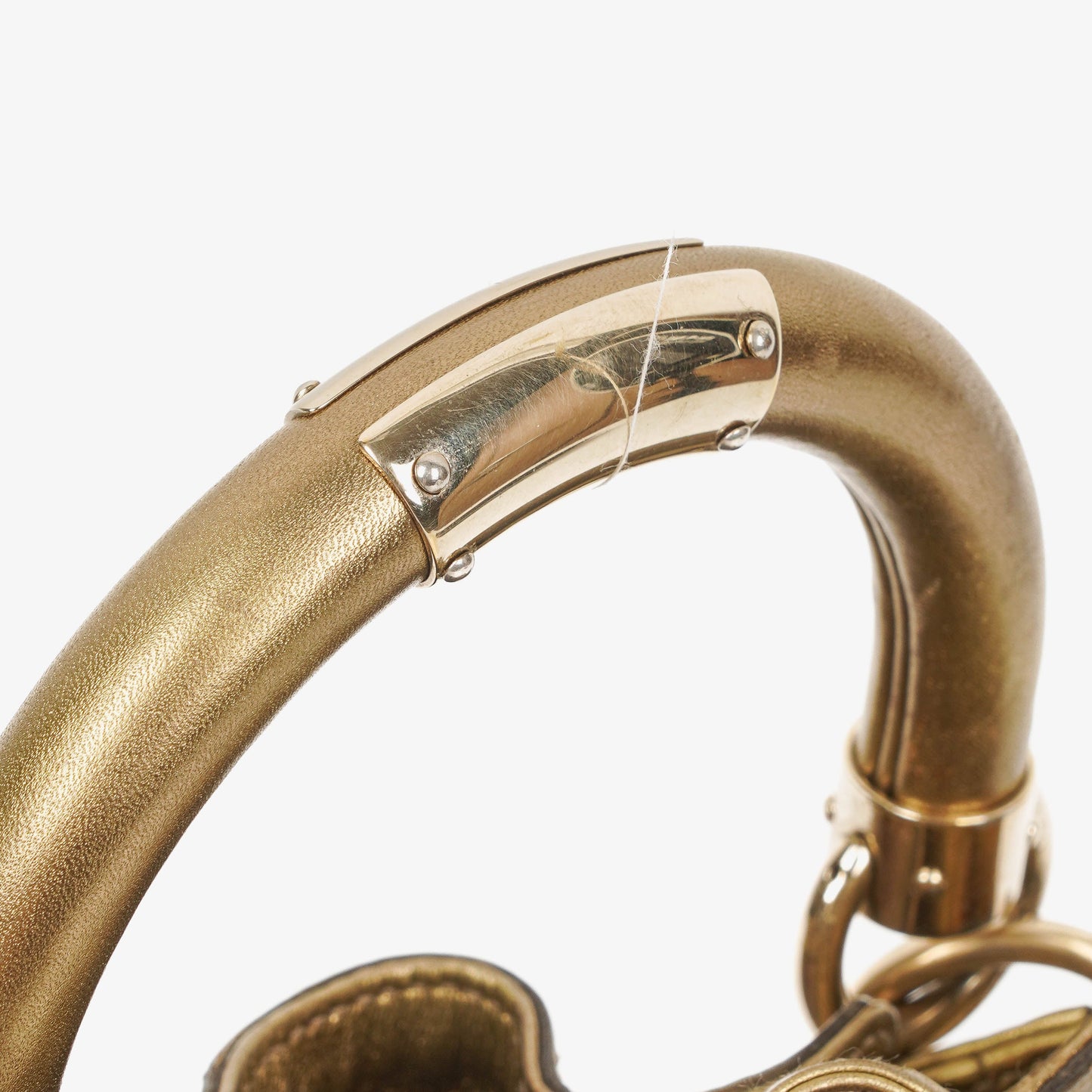 Gucci Mini Babouska Indy Beige/Gold GG Crystal Coated Canvas Top Handle Bag