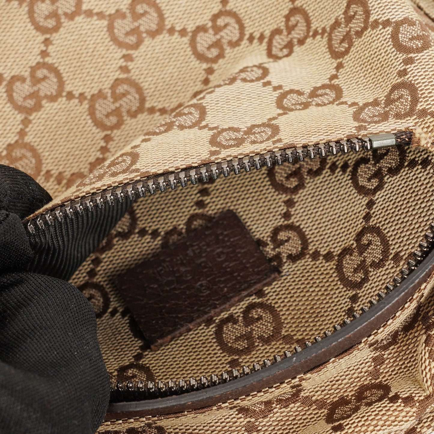 Gucci GG Brown/Beige Monogram Canvas Belt Bag