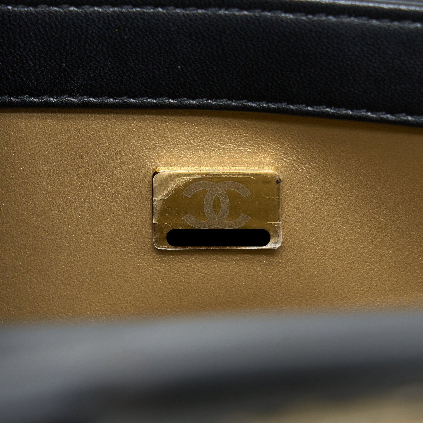 Chanel 23C Pearl Crush Mini Rectangular Flap Bag Lambskin Black L (Microchip)