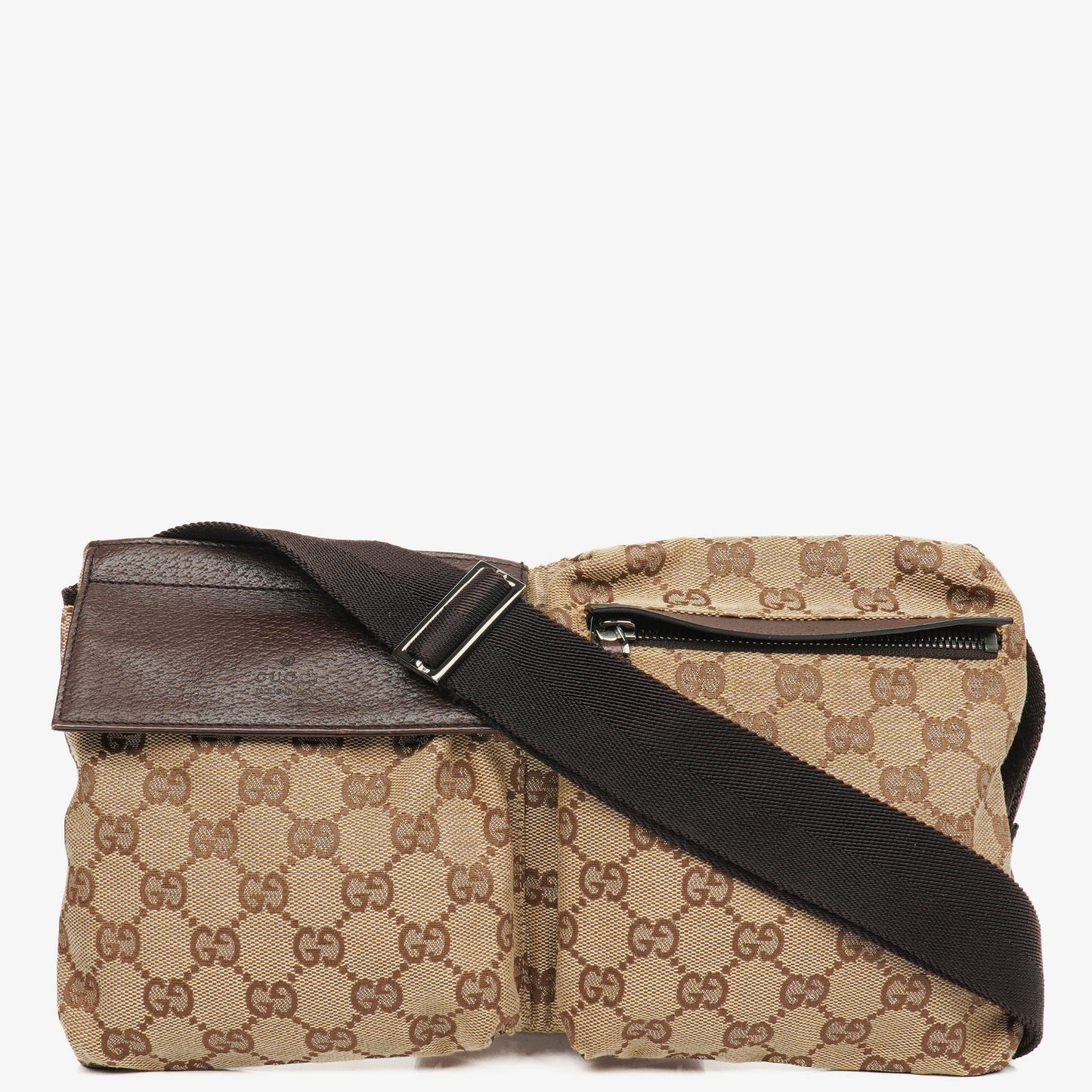 Gucci GG Brown/Beige Monogram Canvas Belt Bag
