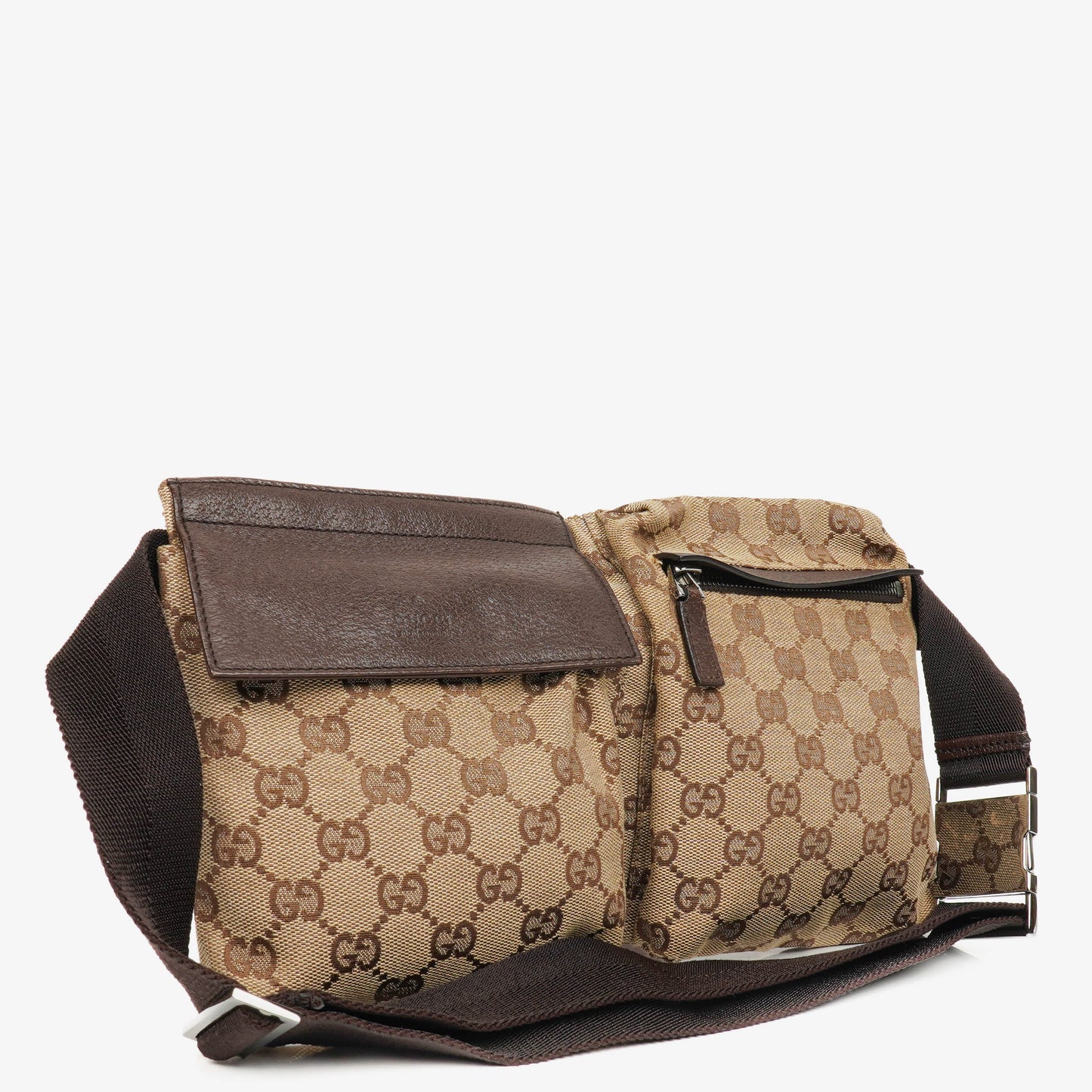 Gucci GG Brown/Beige Monogram Canvas Belt Bag
