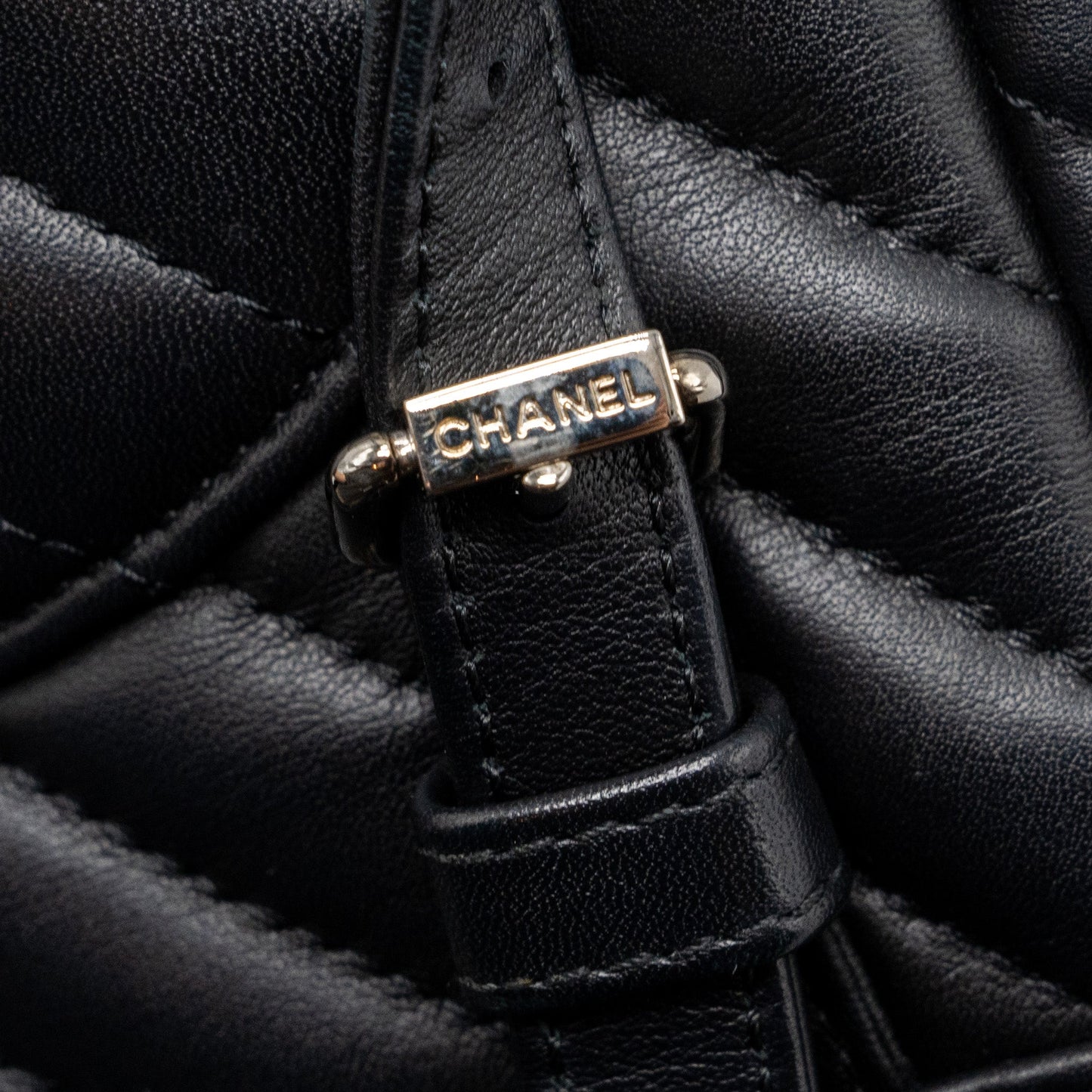 Chanel Small Urban Spirit Backpack Chevron Calfskin Black