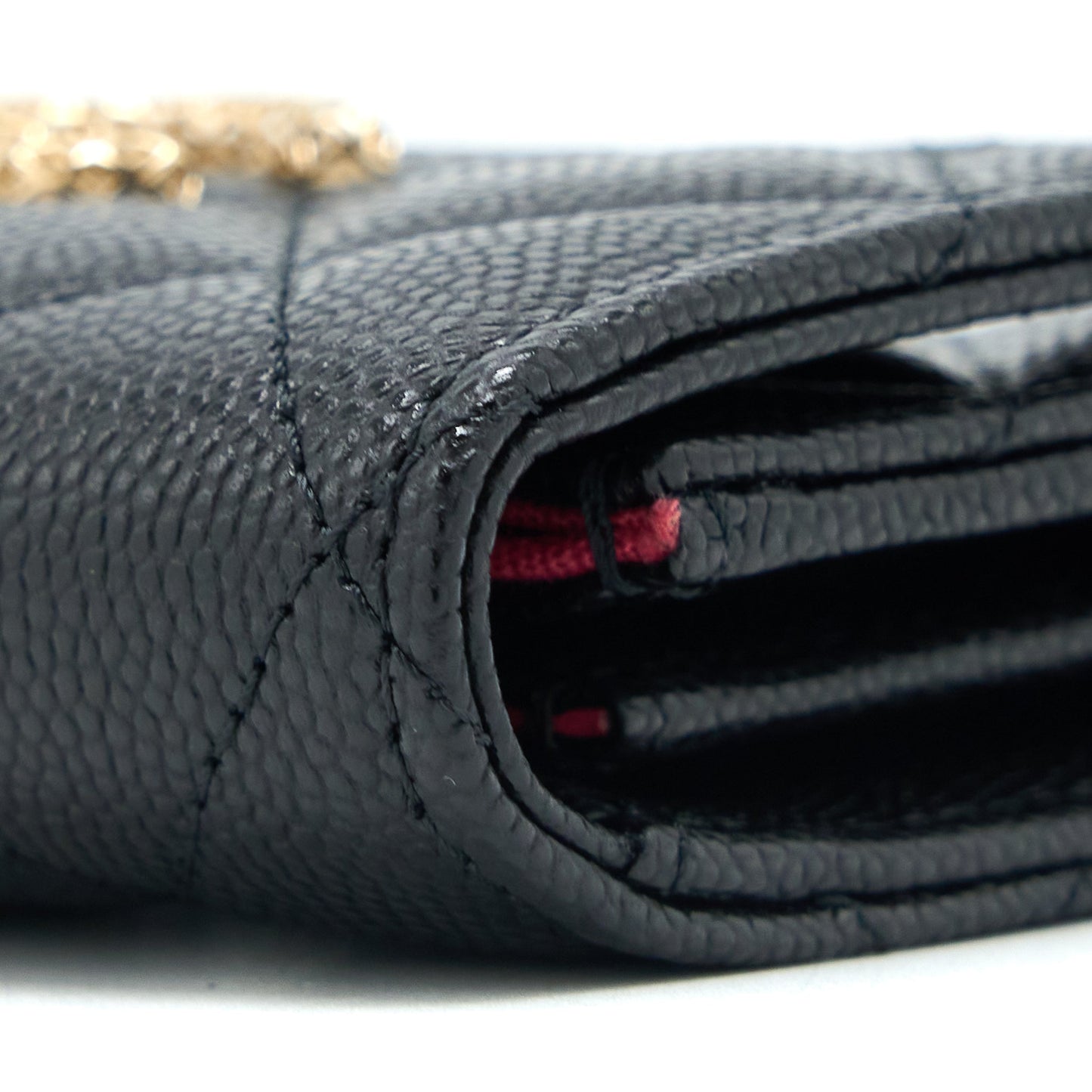 Chanel 23P Detailed CC logo Flap Card Holder Caviar Black L (Microchip)