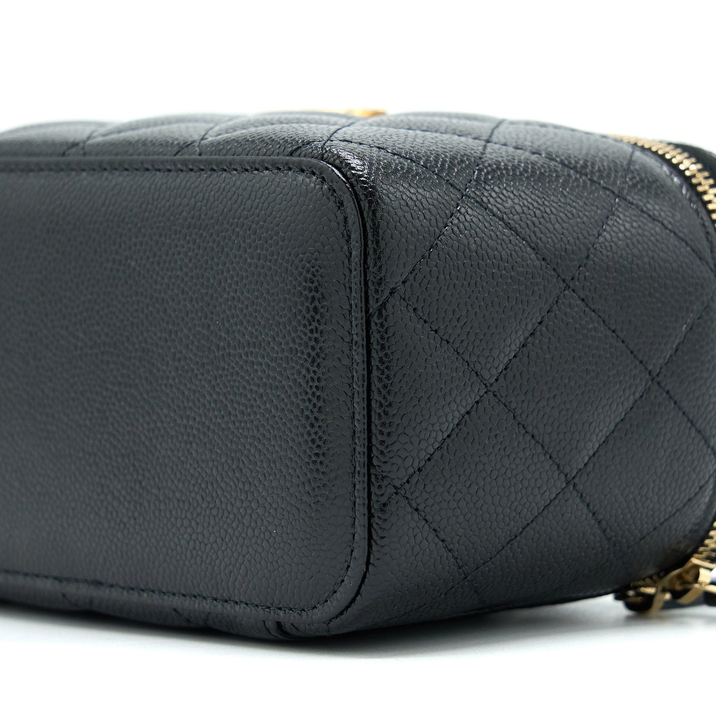Chanel Letter Top Handle Long Vanity Caviar Black