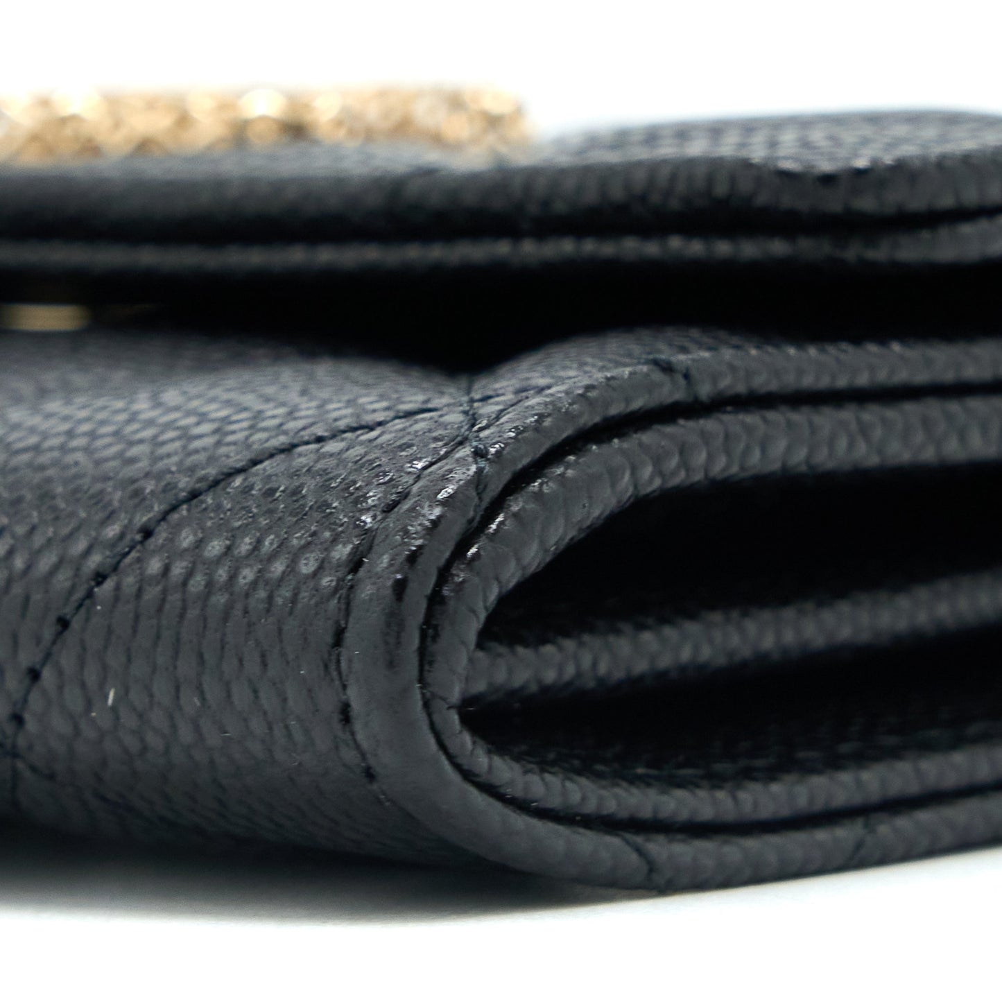 Chanel 23P Detailed CC logo Flap Card Holder Caviar Black L (Microchip)