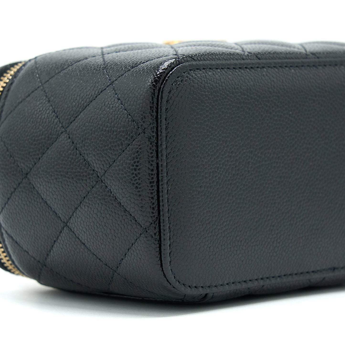 Chanel Letter Top Handle Long Vanity Caviar Black