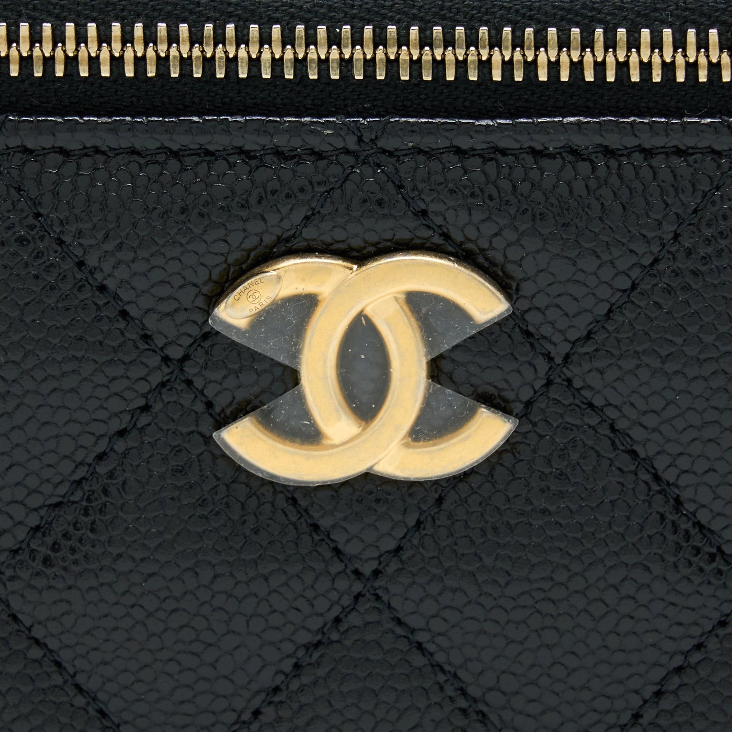 Chanel Letter Top Handle Long Vanity Caviar Black