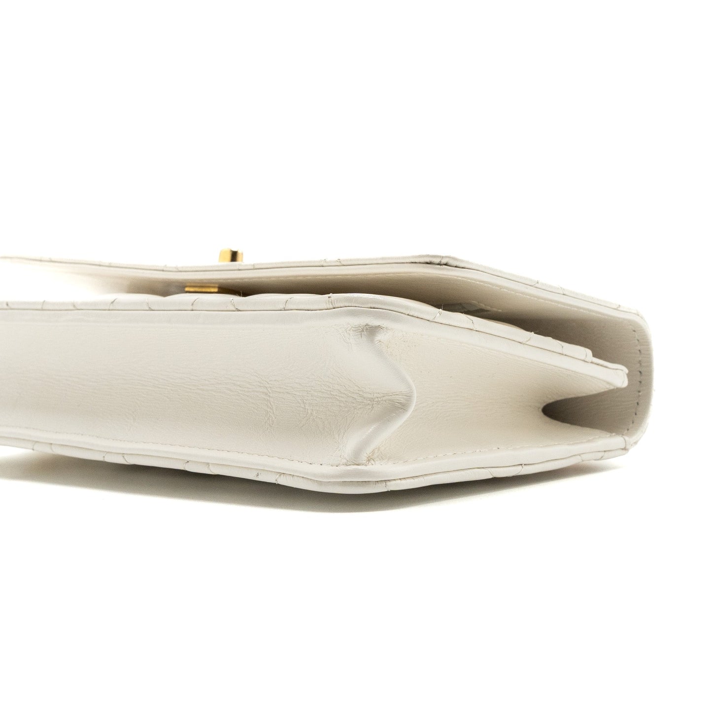 Chanel 23p Letter Top Handle Wallet On Chain Calfskin White (Microchip)