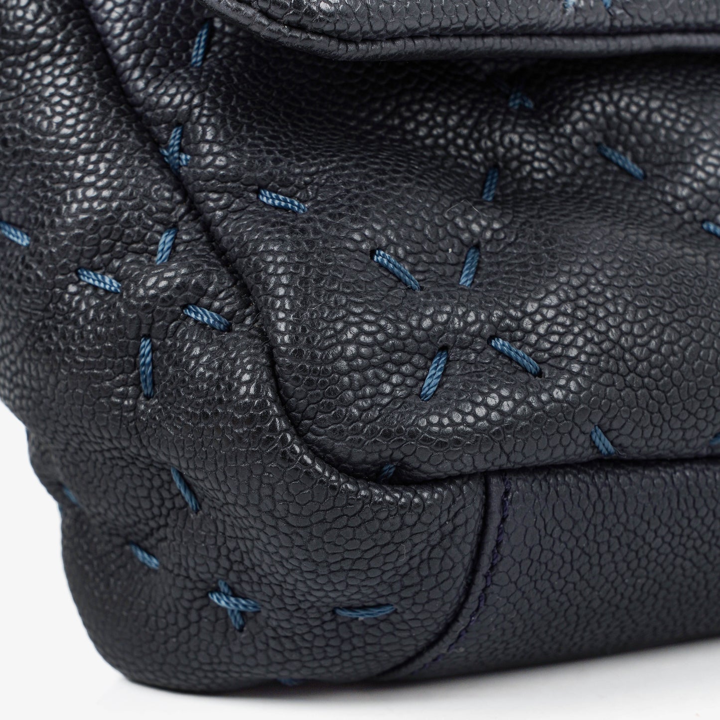 Chanel Wild Stitch Navy Caviar Single Flap