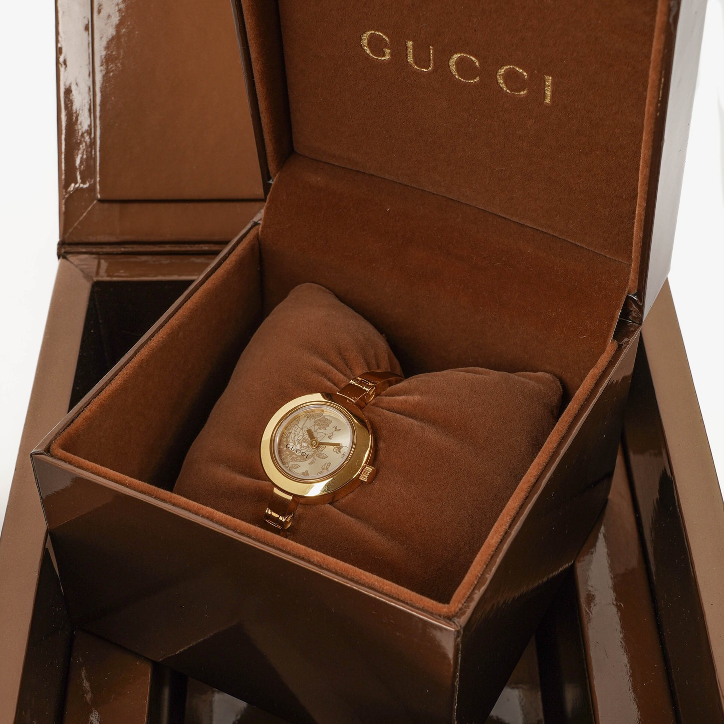 Gucci 105 Gold-PlatedStainless Steel Womans Watch