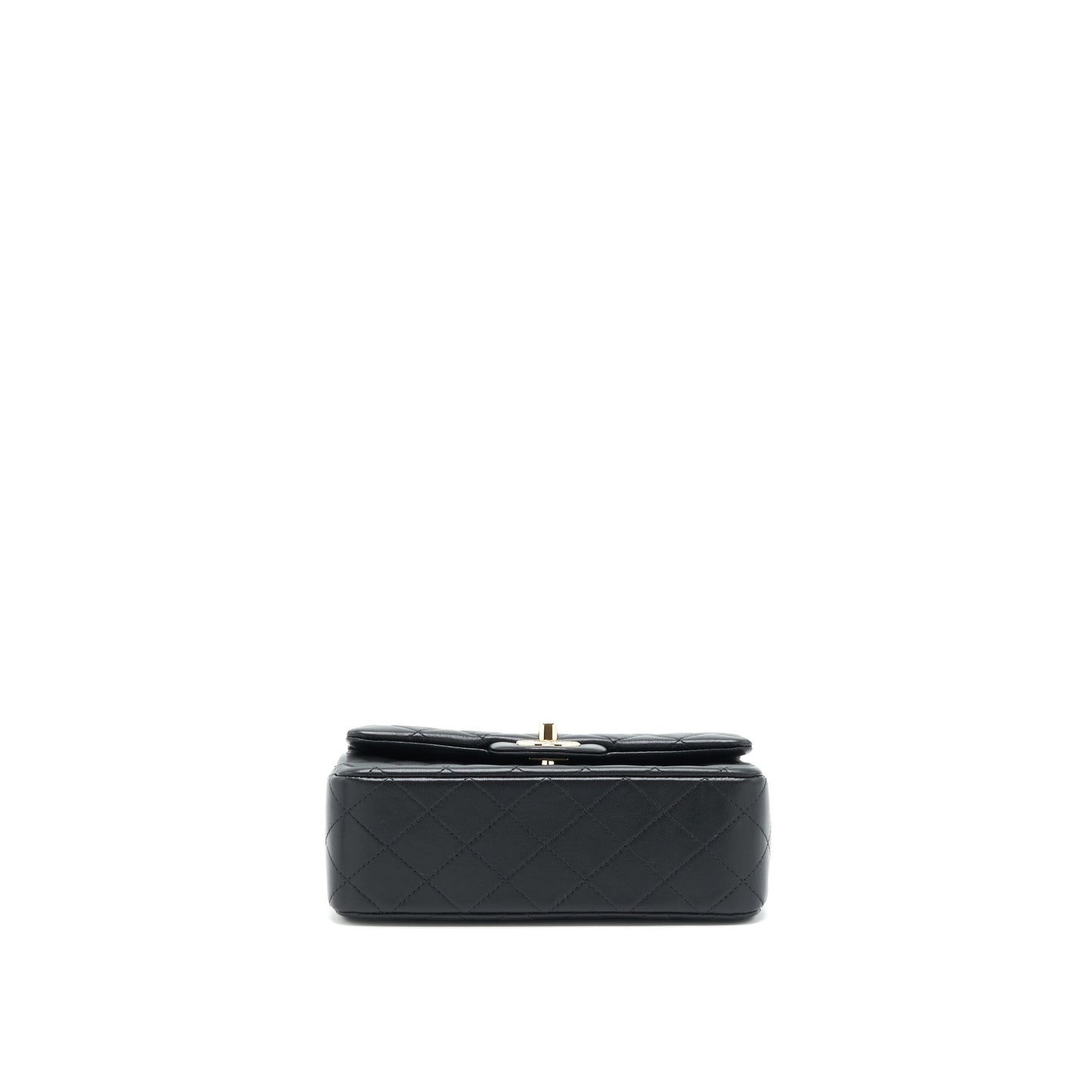 Chanel 22P Top Handle Mini Rectangular Flap Bag Lambskin Black L
