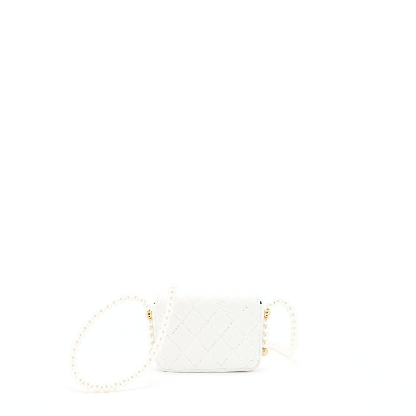 Chanel Pearl Crush Mini Crossbody Bag Lambskin White