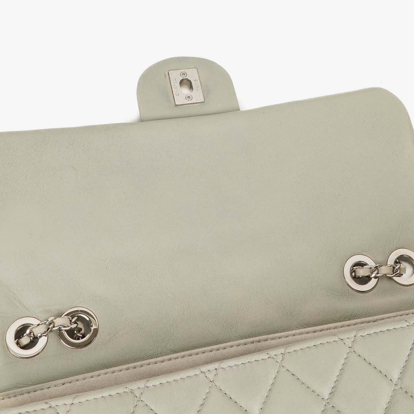 Chanel East West Quilted Leather Flap Bag With Silver-Tone Hardware