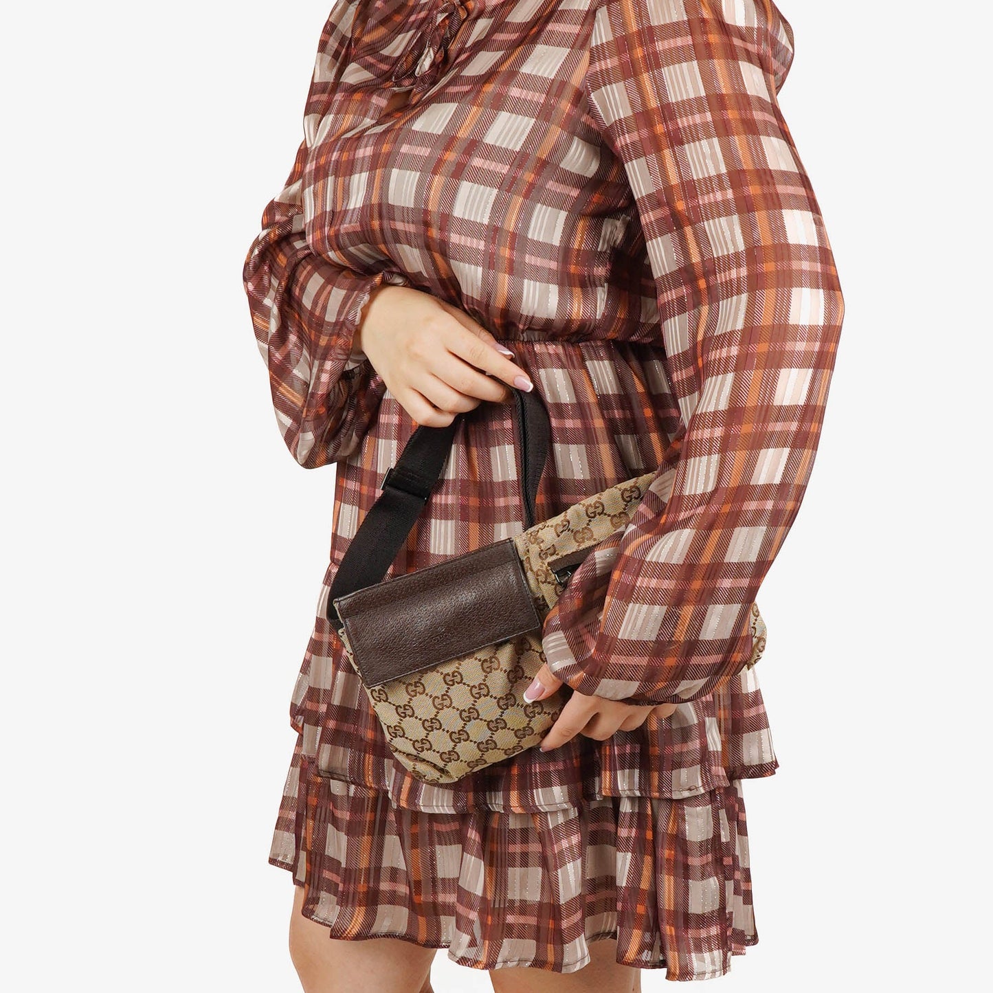 Gucci GG Brown/Beige Monogram Canvas Belt Bag