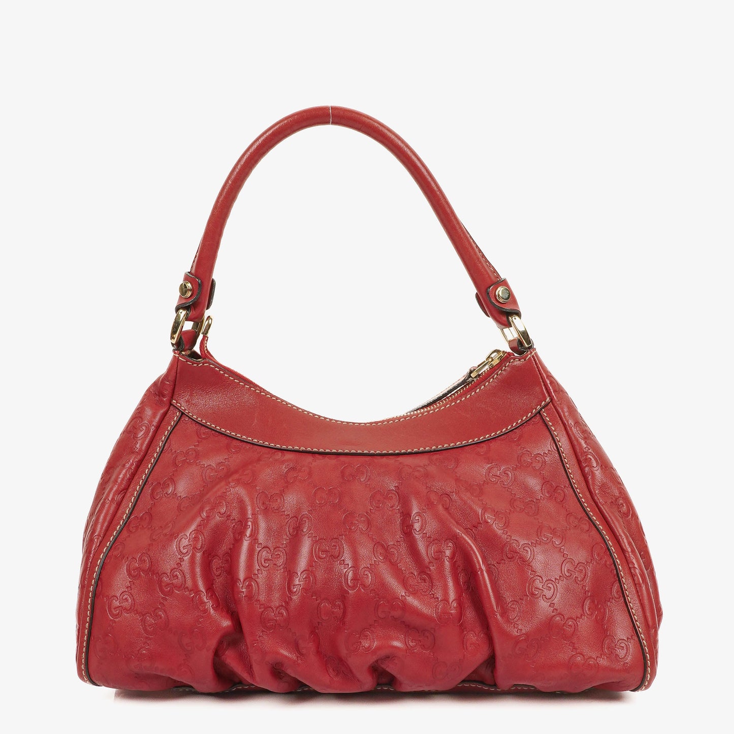 Gucci D Gold Ring Leather Hobo Bag
