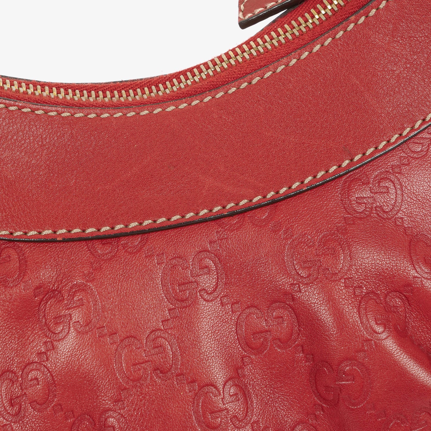 Gucci D Gold Ring Leather Hobo Bag