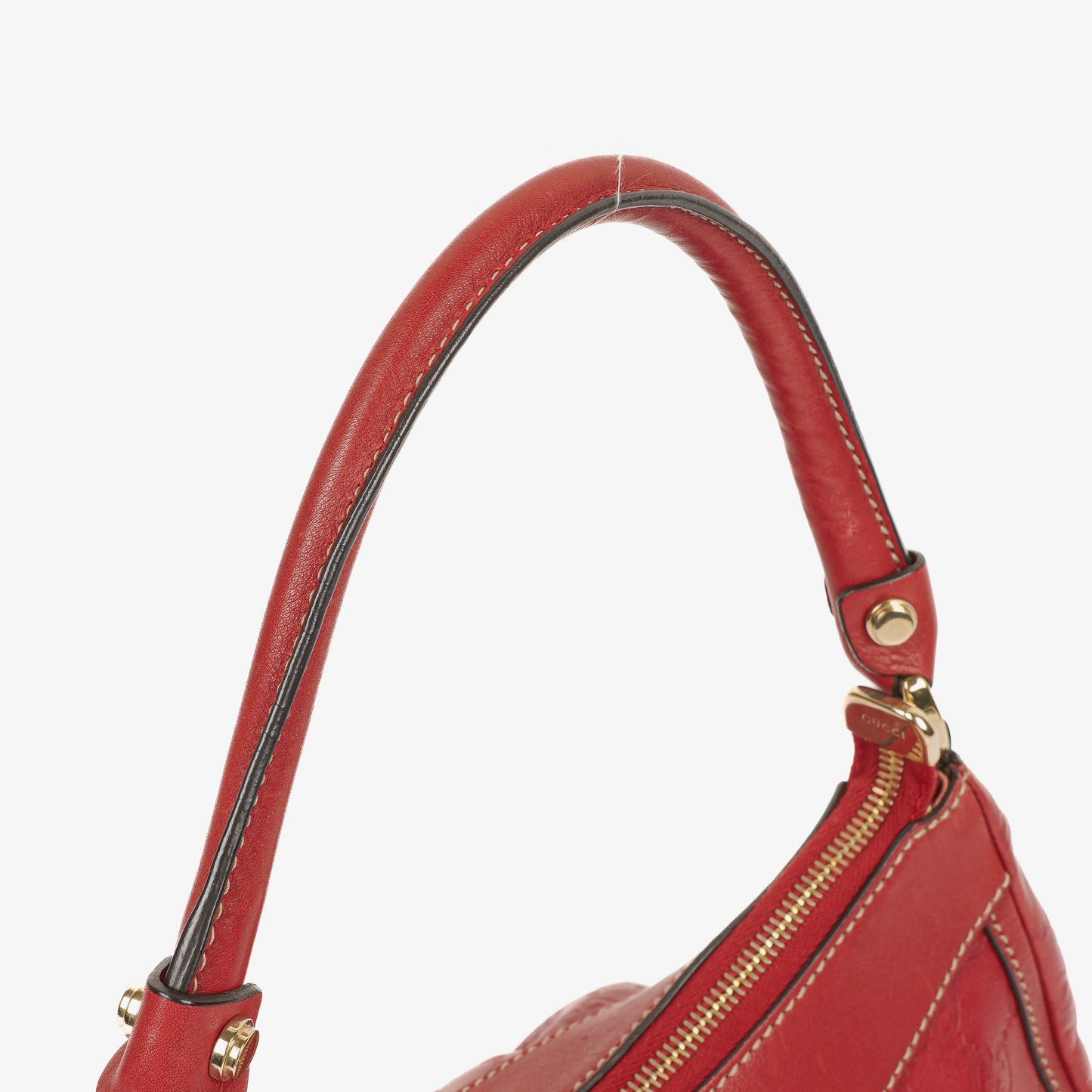 Gucci D Gold Ring Leather Hobo Bag
