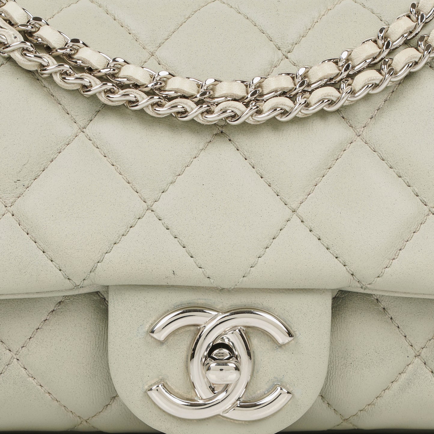 Chanel East West Quilted Leather Flap Bag With Silver-Tone Hardware