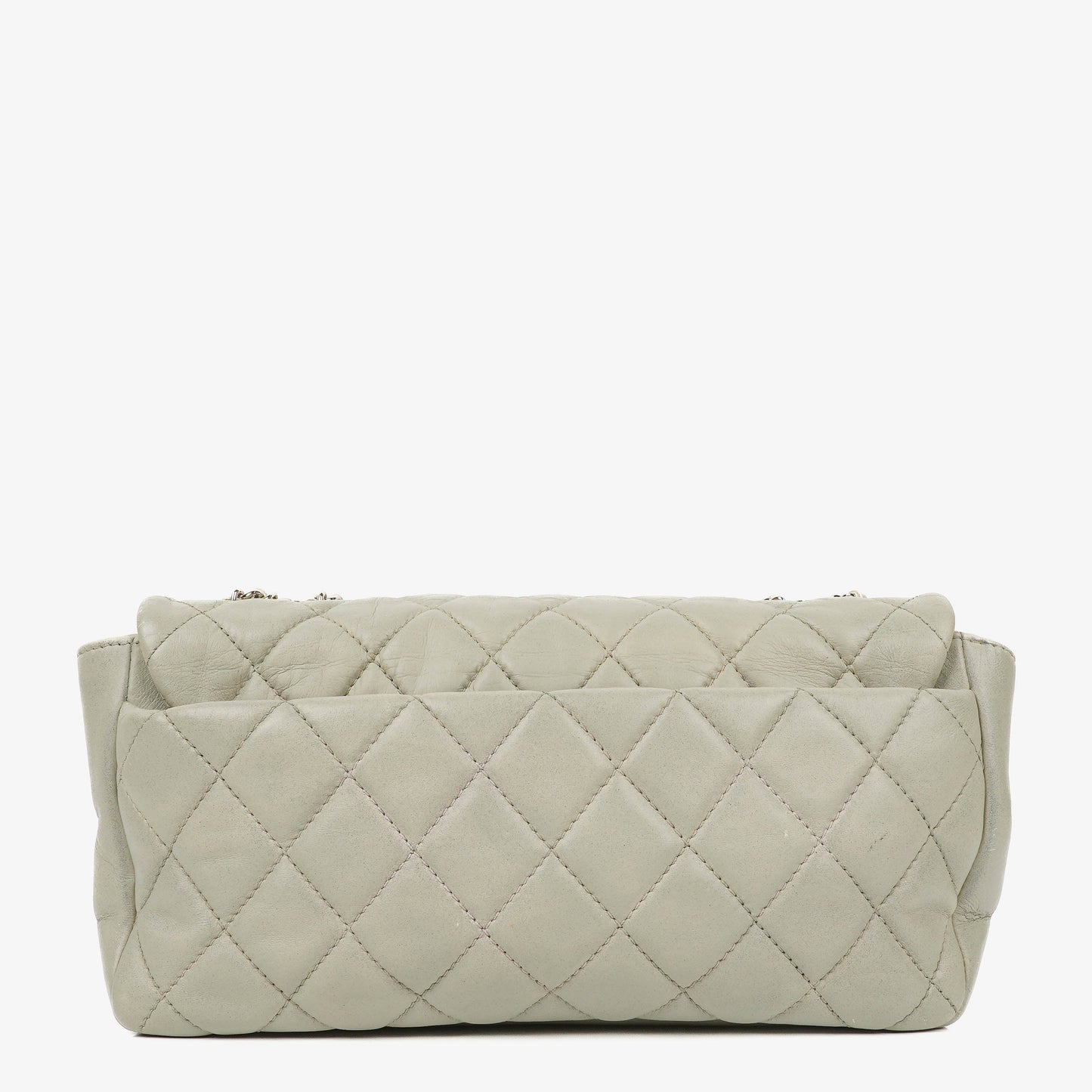 Chanel East West Quilted Leather Flap Bag With Silver-Tone Hardware
