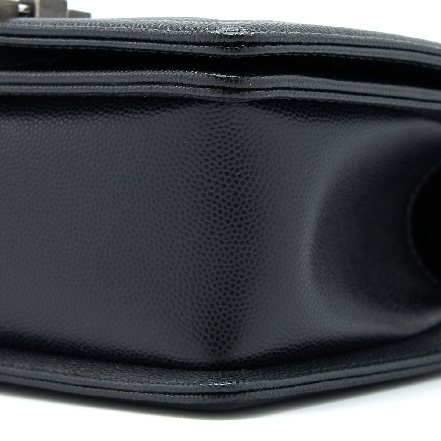 Chanel Small Boy Bag Caviar Black Ruthenium  (Microchip)