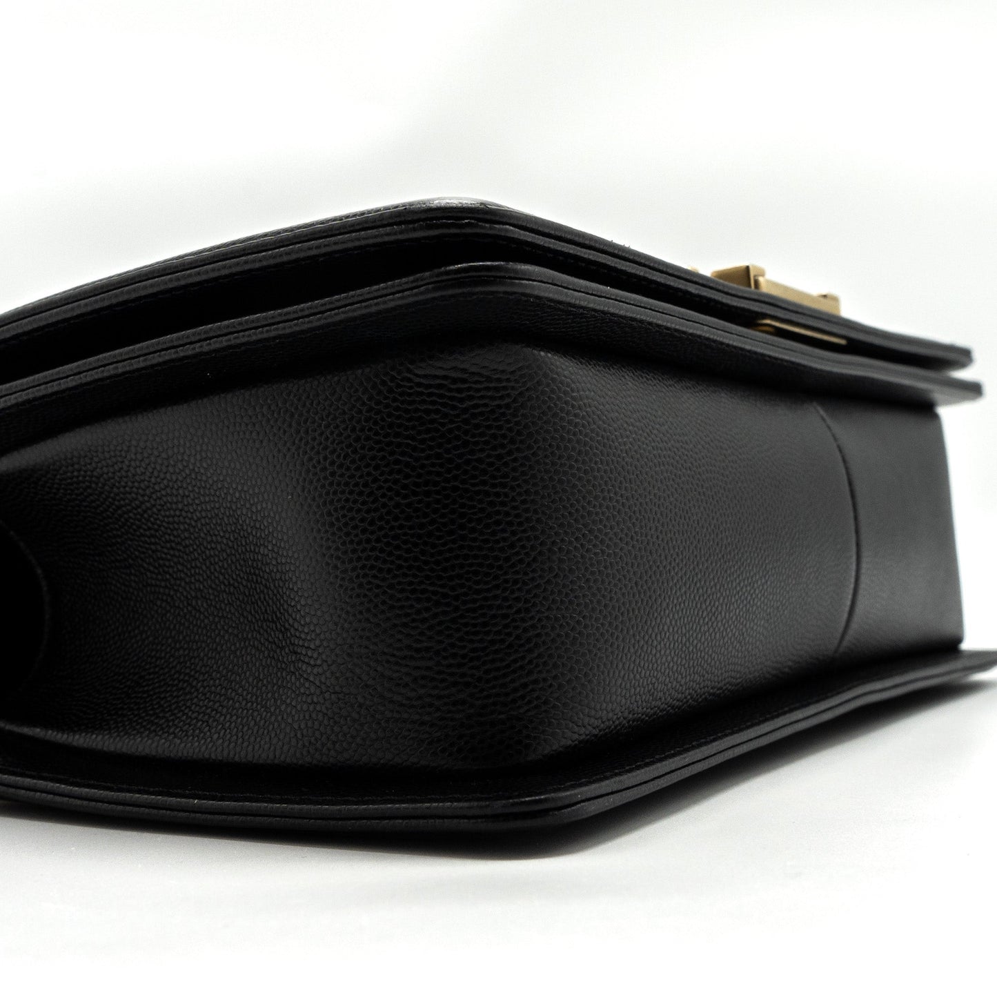 Chanel Medium Classic Boy Bag Caviar Black  (microchip)