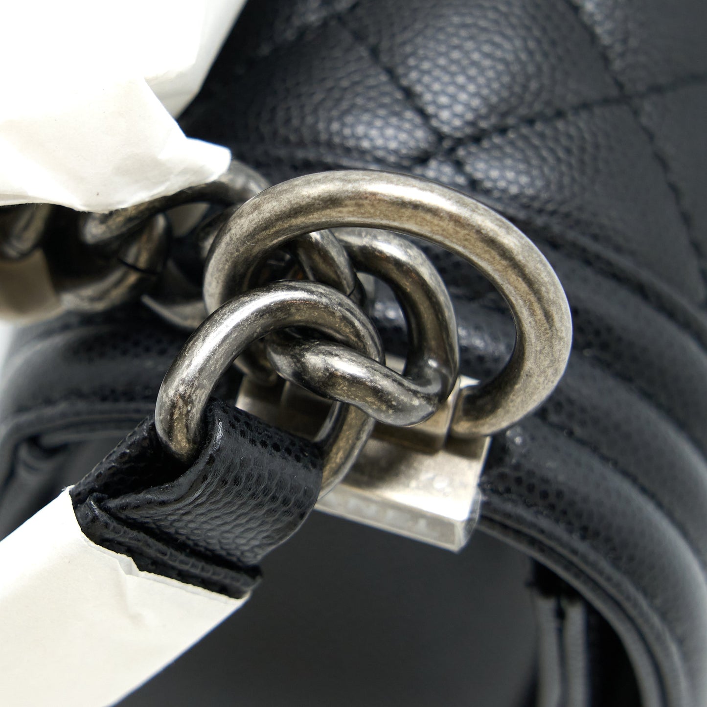 Chanel Small Boy Bag Caviar Black Ruthenium  (Microchip)