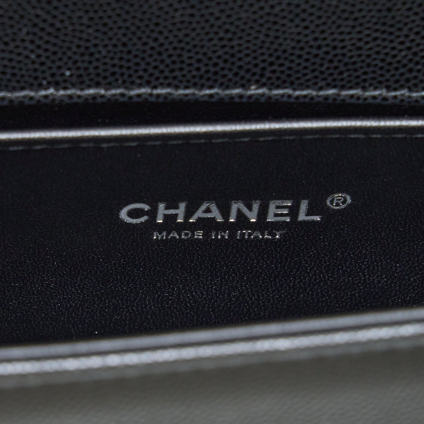 Chanel Small Boy Bag Caviar Black Ruthenium  (Microchip)