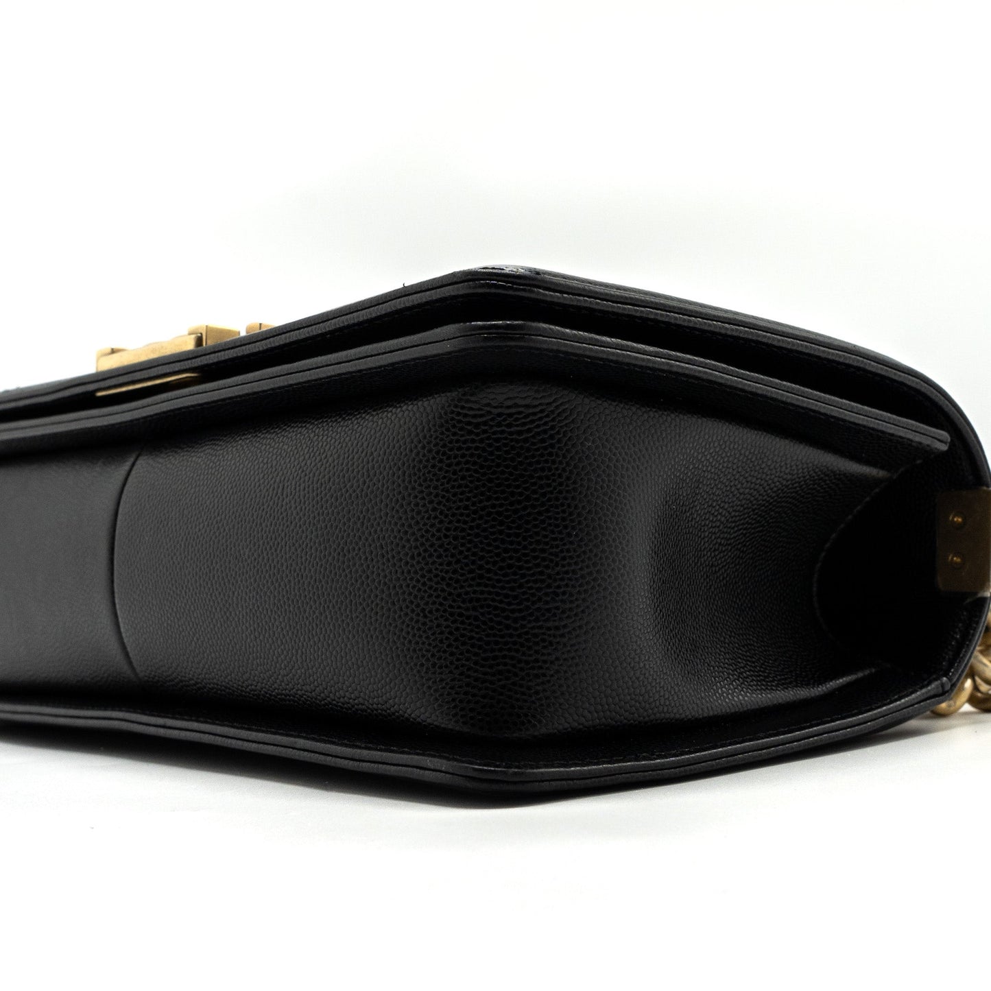 Chanel Medium Classic Boy Bag Caviar Black  (microchip)