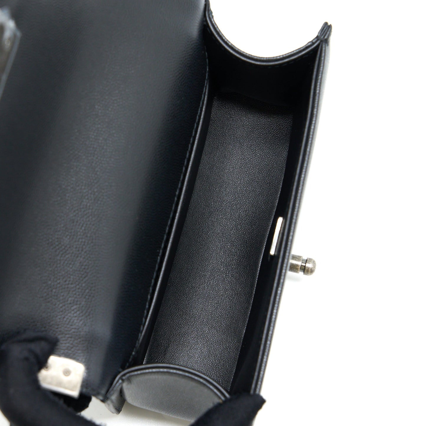 Chanel Small Boy Bag Caviar Black Ruthenium  (Microchip)