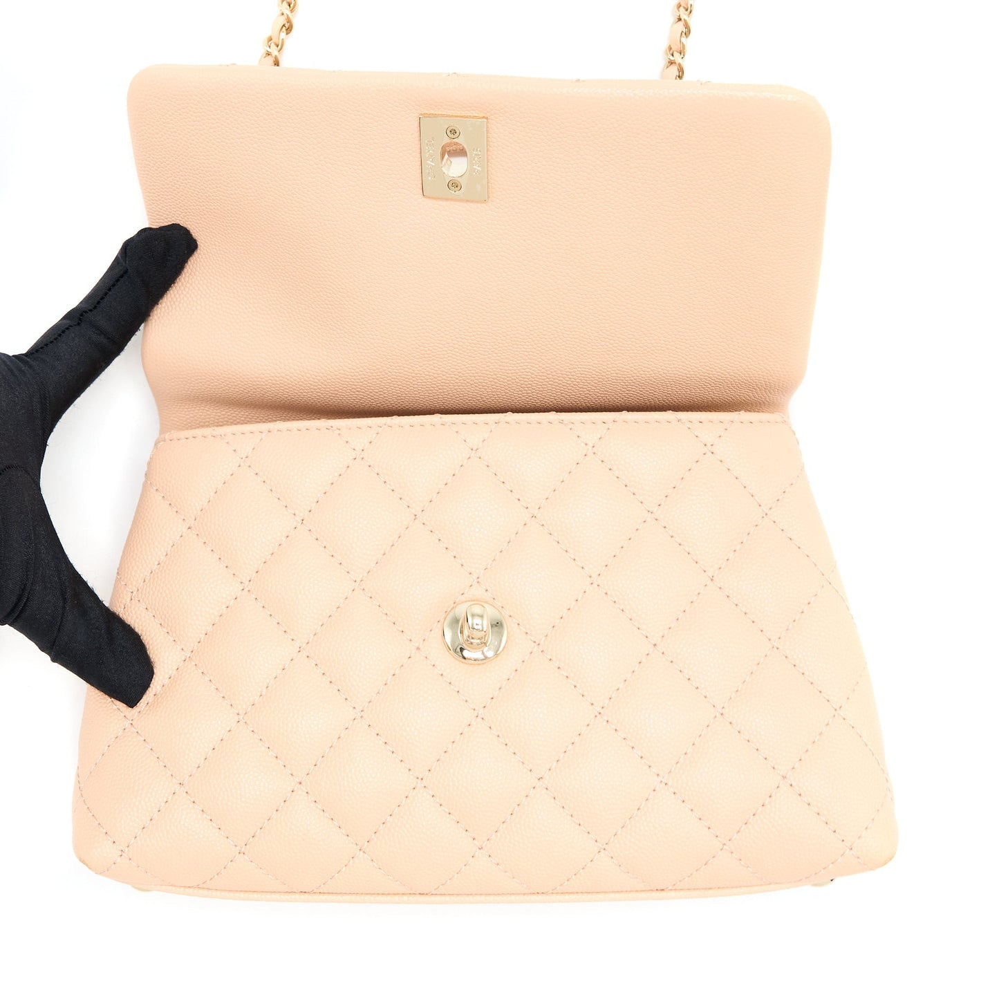 Chanel Small Coco Handle Caviar Light Pink L