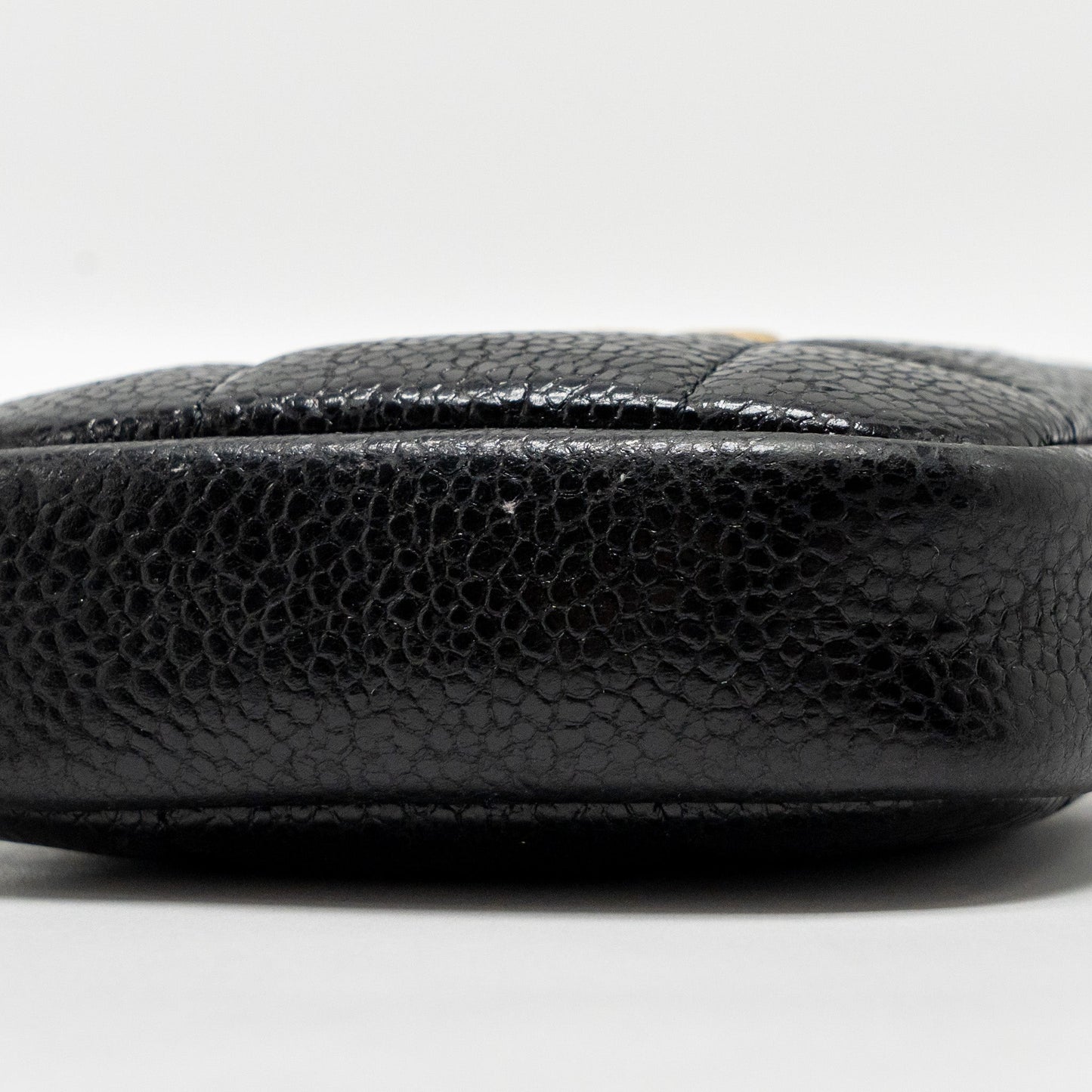 Chanel Quilted Diamond Zipper Coin Purse Caviar Black