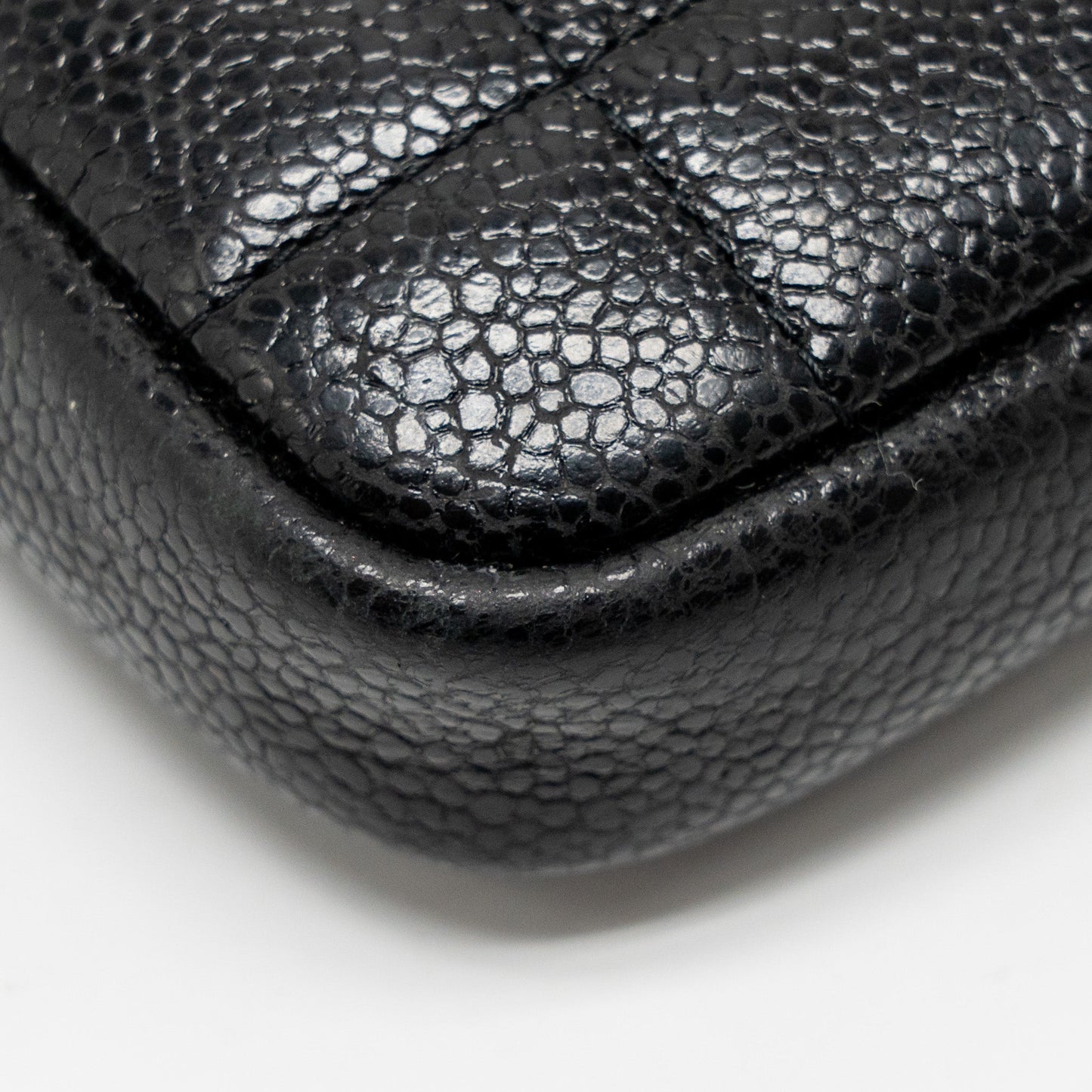 Chanel Quilted Diamond Zipper Coin Purse Caviar Black