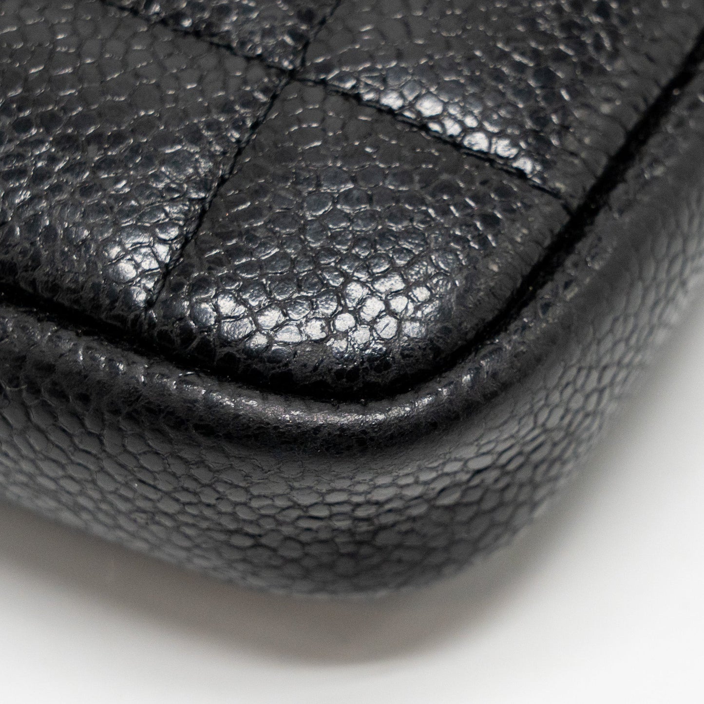 Chanel Quilted Diamond Zipper Coin Purse Caviar Black