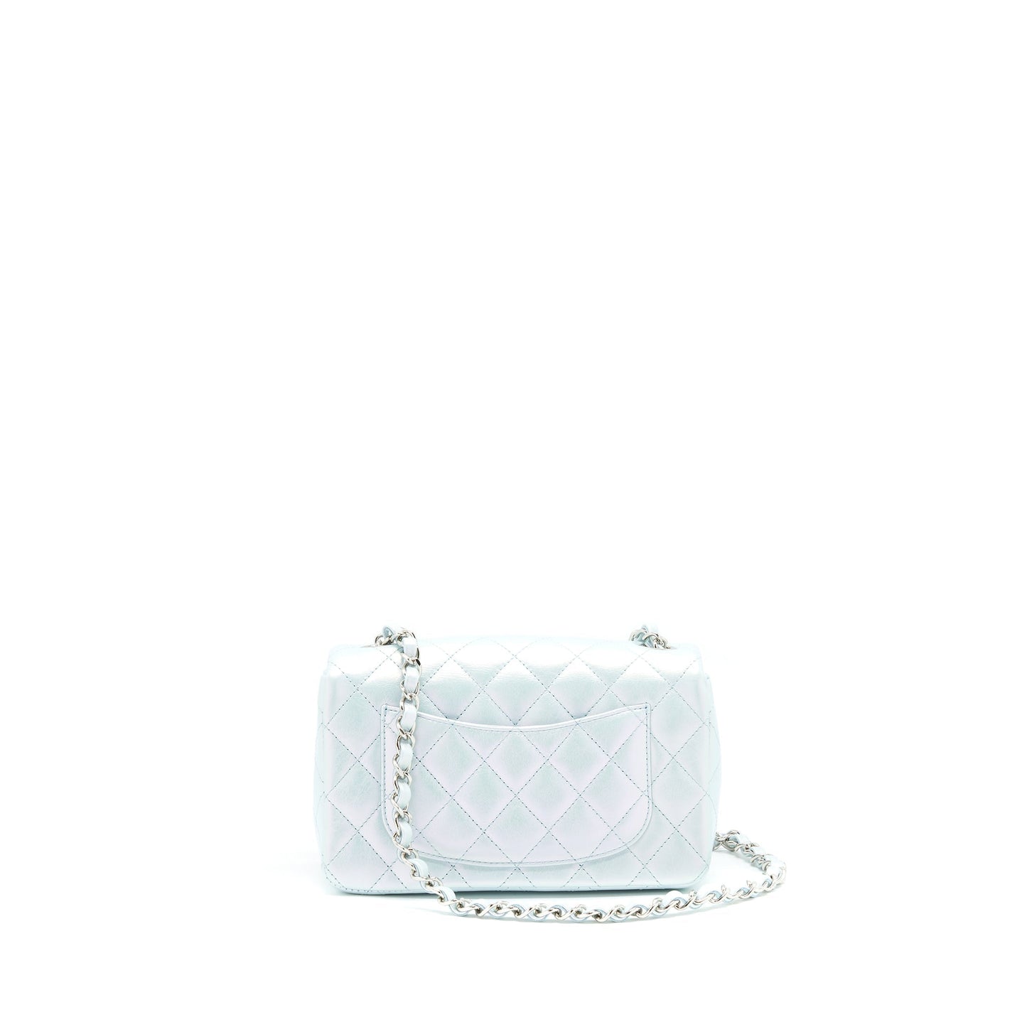 Chanel 21K Iridescent Baby Blue Mini Rectangular