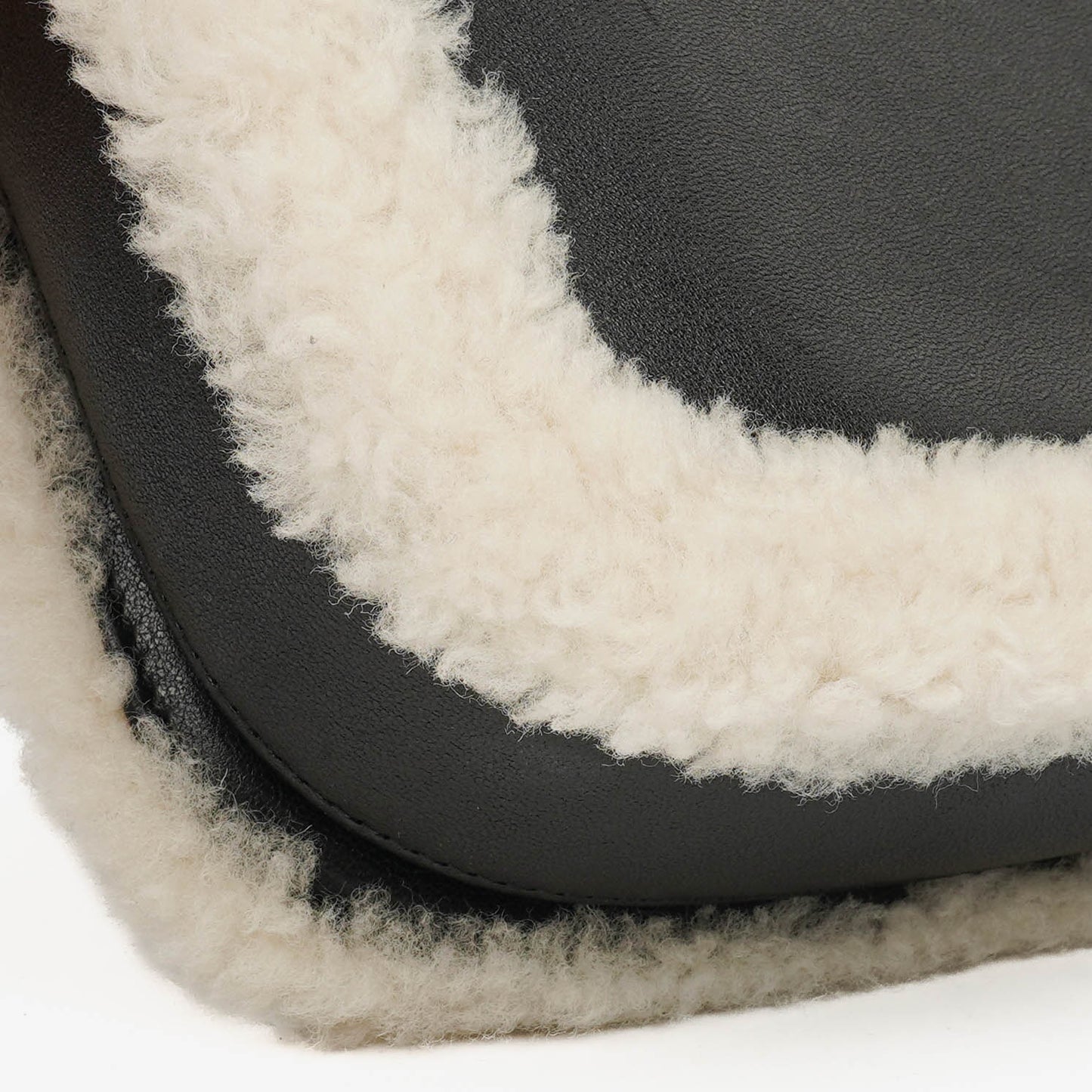 Gucci Black And White Leather/Shearling Horsebit 1955 Shoulder Bag