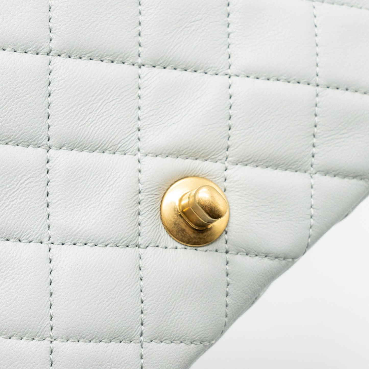 Chanel 23C pearl crush mini square flap bag lambskin grey  (microchip)