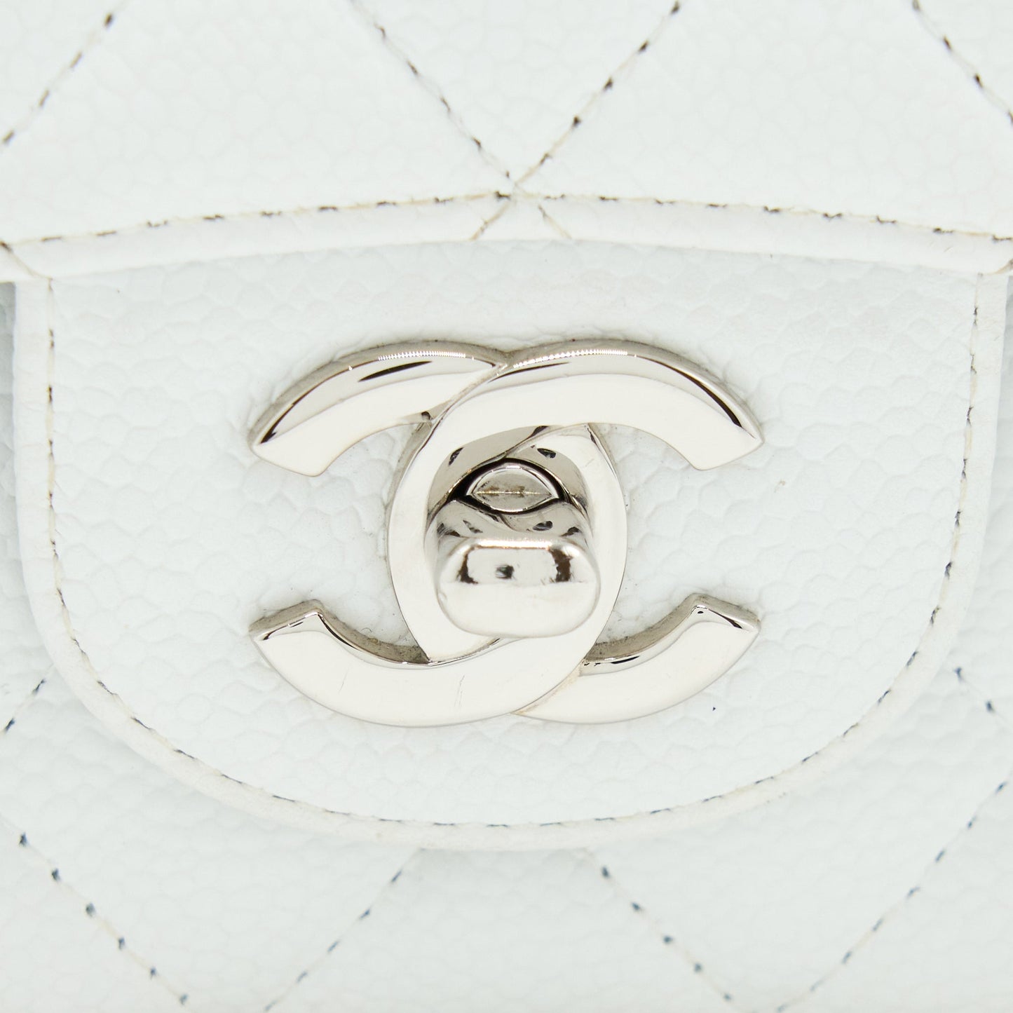 Chanel Medium Classic Flap Caviar White