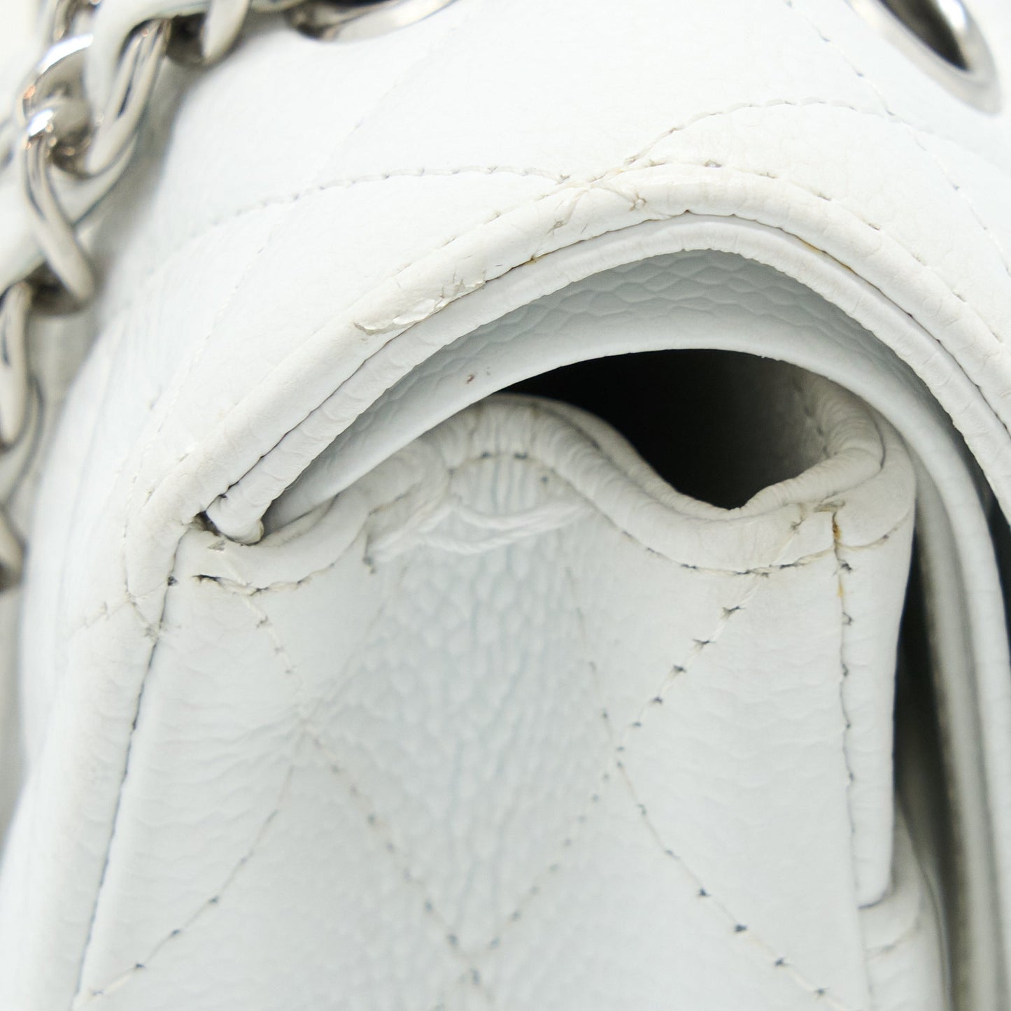Chanel Medium Classic Flap Caviar White