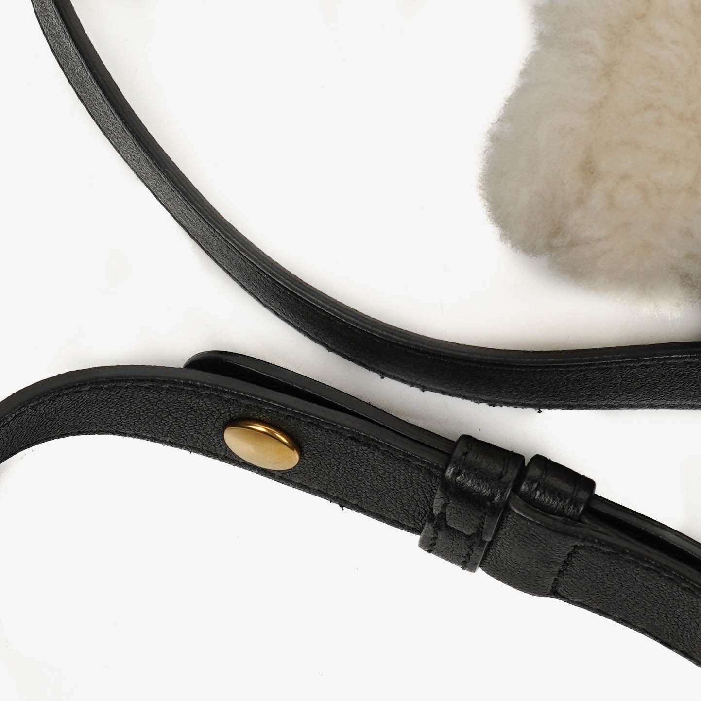 Gucci Black And White Leather/Shearling Horsebit 1955 Shoulder Bag