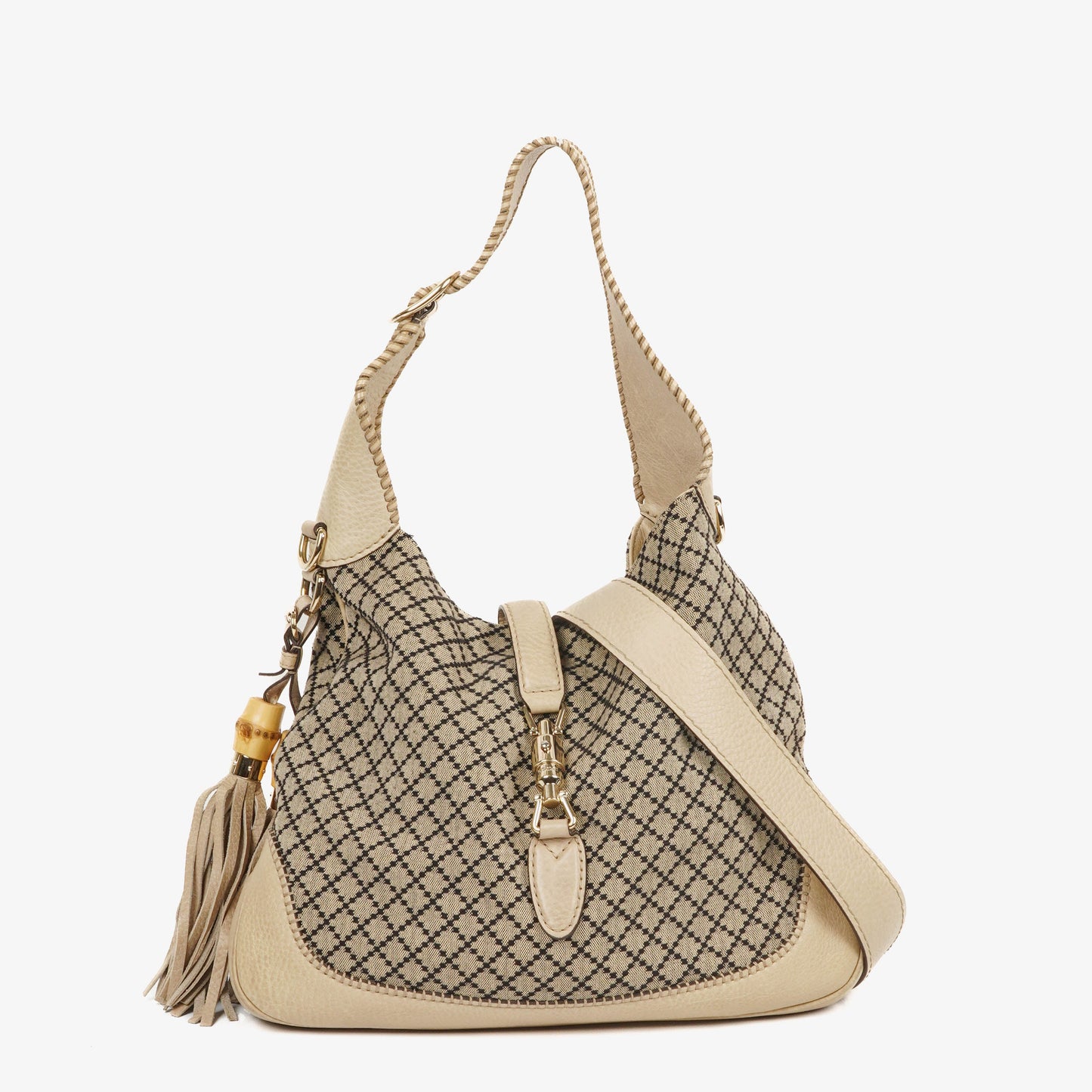 Gucci Jackie Leather Bamboo Tassel Hobo Bag