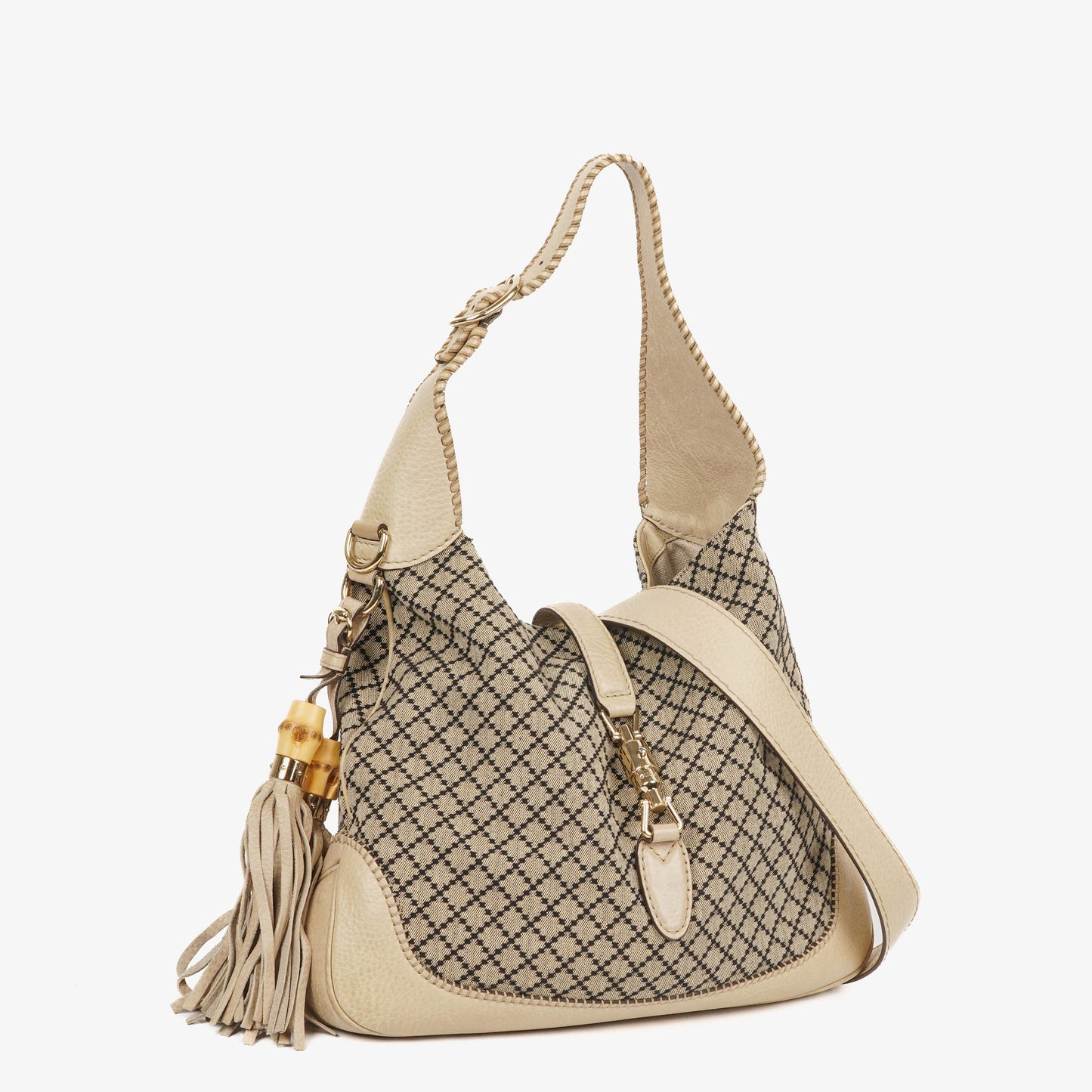 Gucci Jackie Leather Bamboo Tassel Hobo Bag