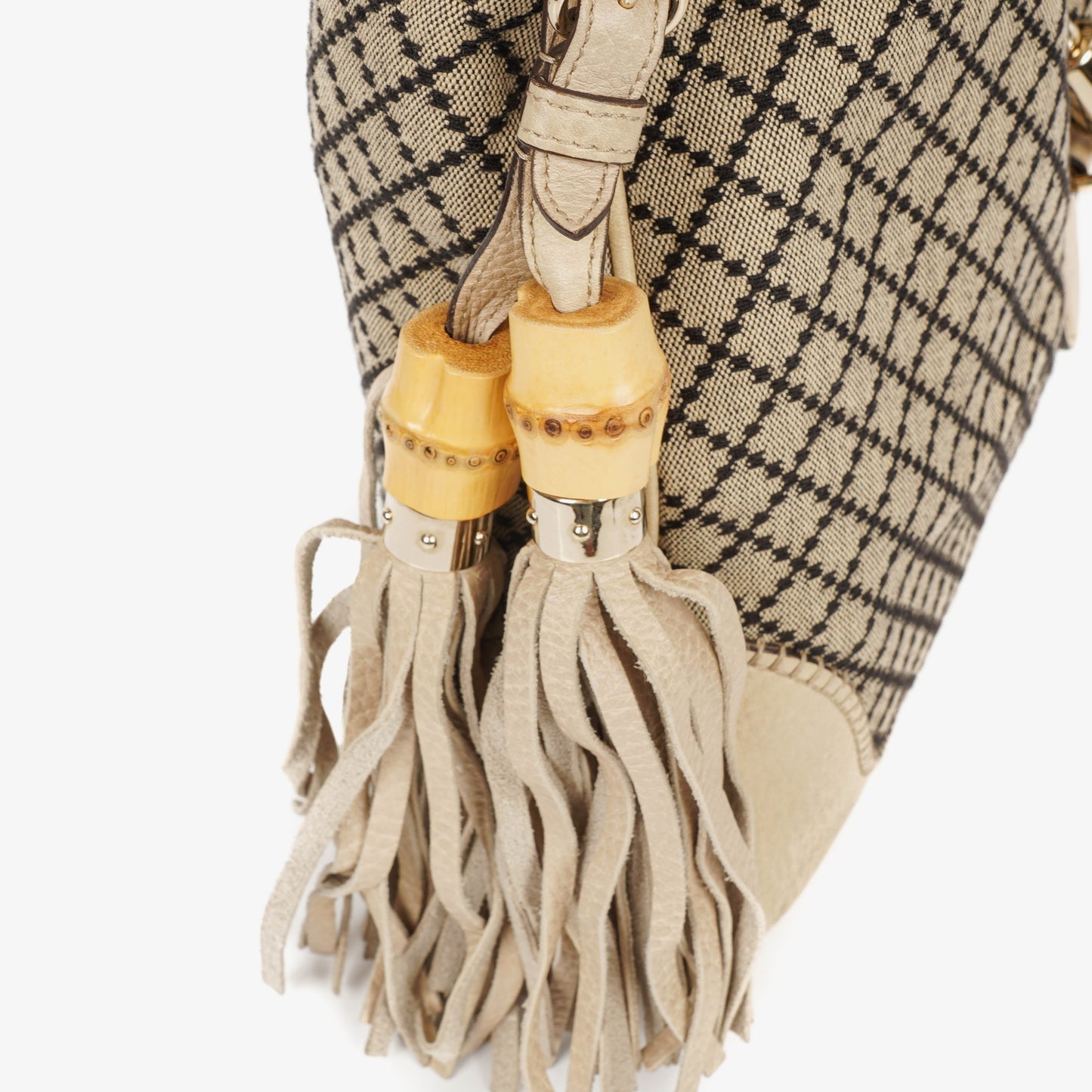 Gucci Jackie Leather Bamboo Tassel Hobo Bag