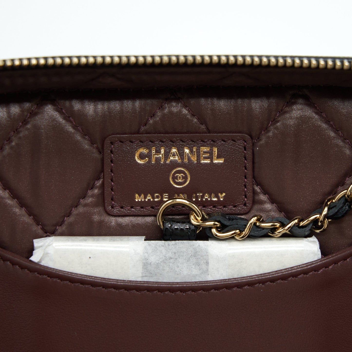 Chanel top handle vanity case caviar black with L