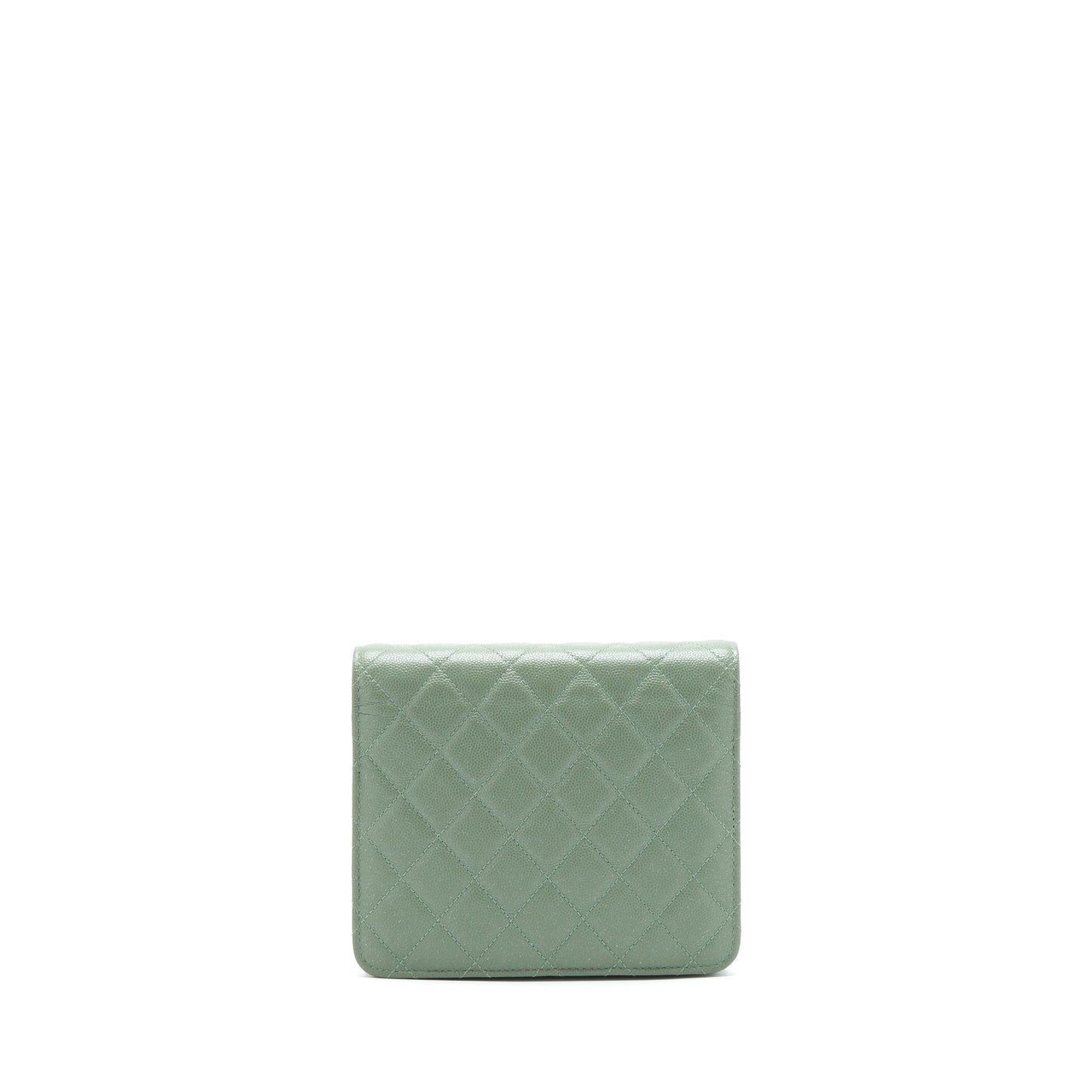 Chanel Wallet On Chain Square Caviar Green