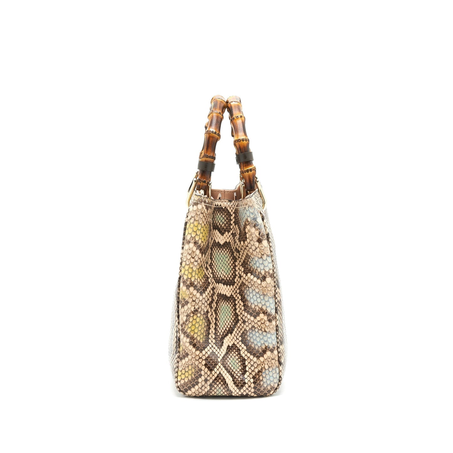 Gucci Python Leather Bamboo Handle Diana Tote Bag