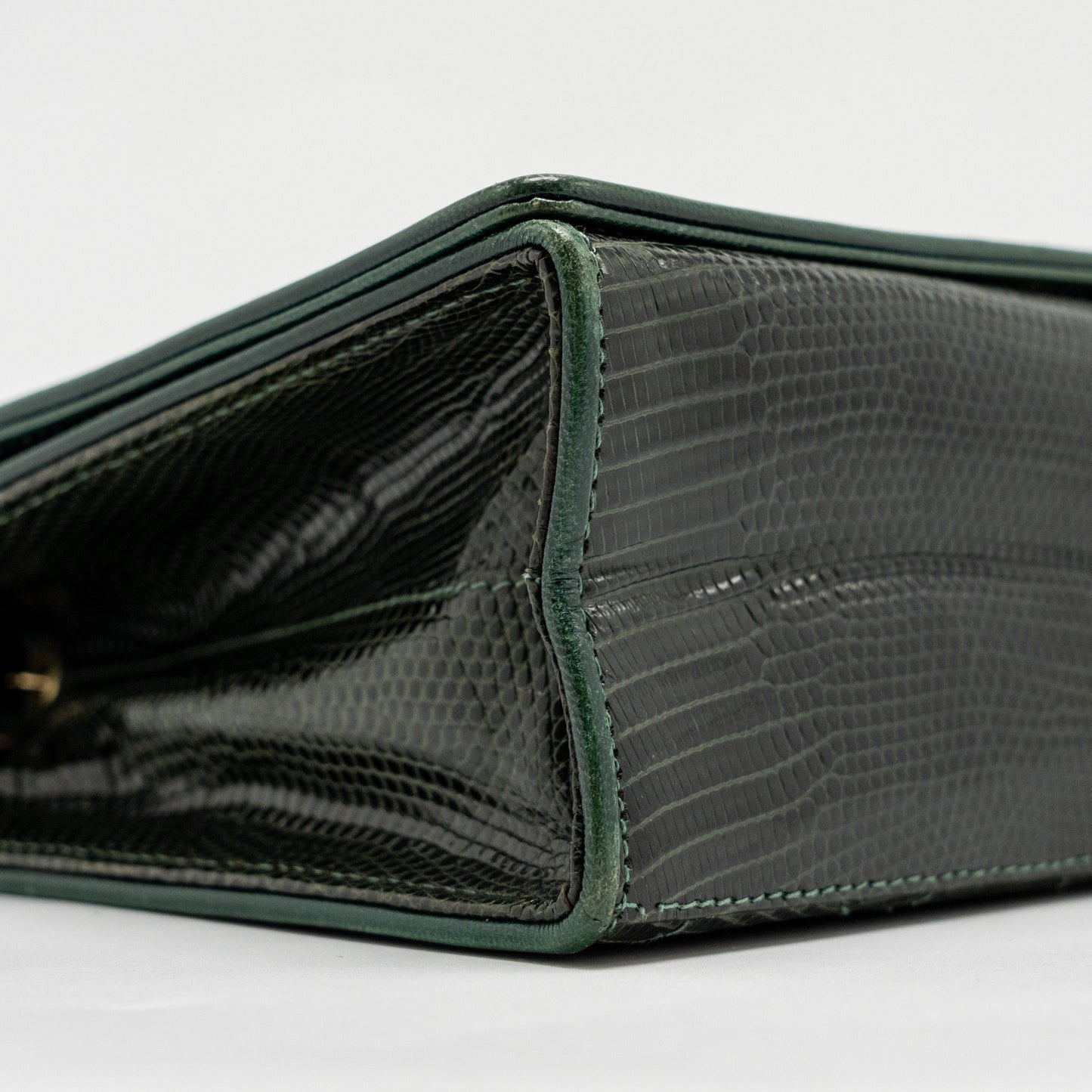 Chanel  Envelop Flap Bag With Chain Lizard Dark Green