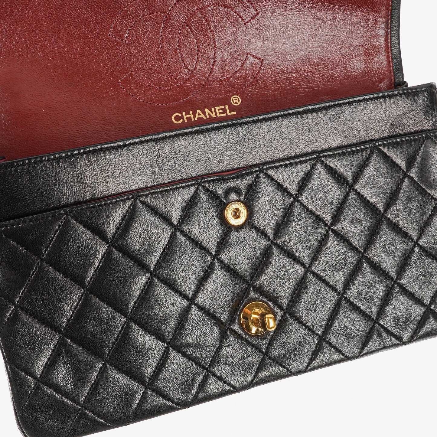 Chanel  Medium Classic Double Flap Bag Black Quilted Leather 24K Gold-Plated Hardware