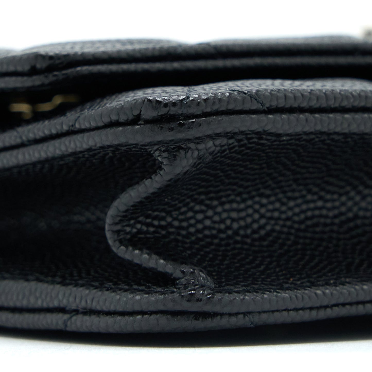 Chanel Giant CC Logo Wallet On Chain Caviar Black L (Microchip)