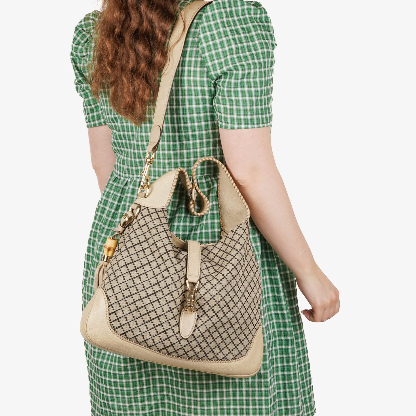 Gucci Jackie Leather Bamboo Tassel Hobo Bag