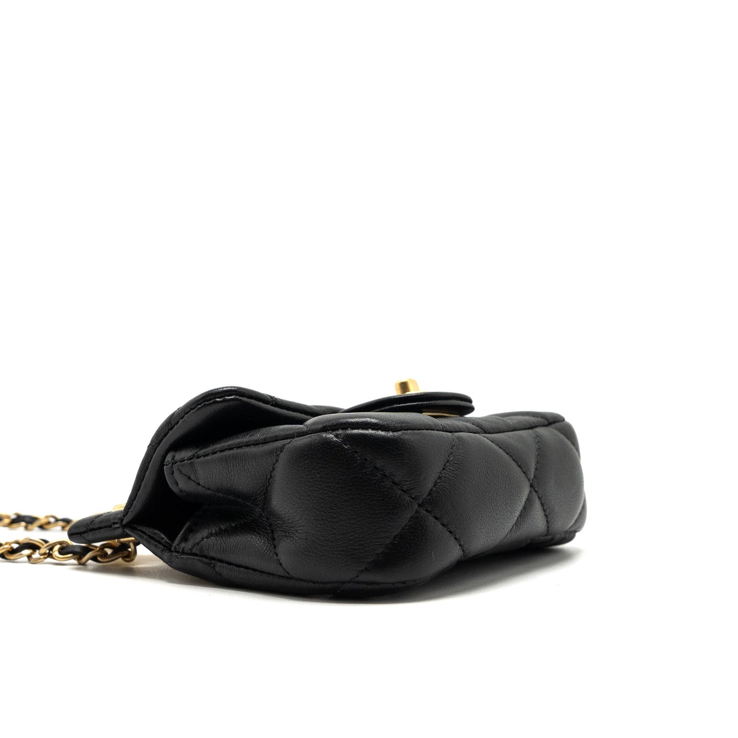 Chanel 21K Mini Flap Bag Calfskin Black Brushed